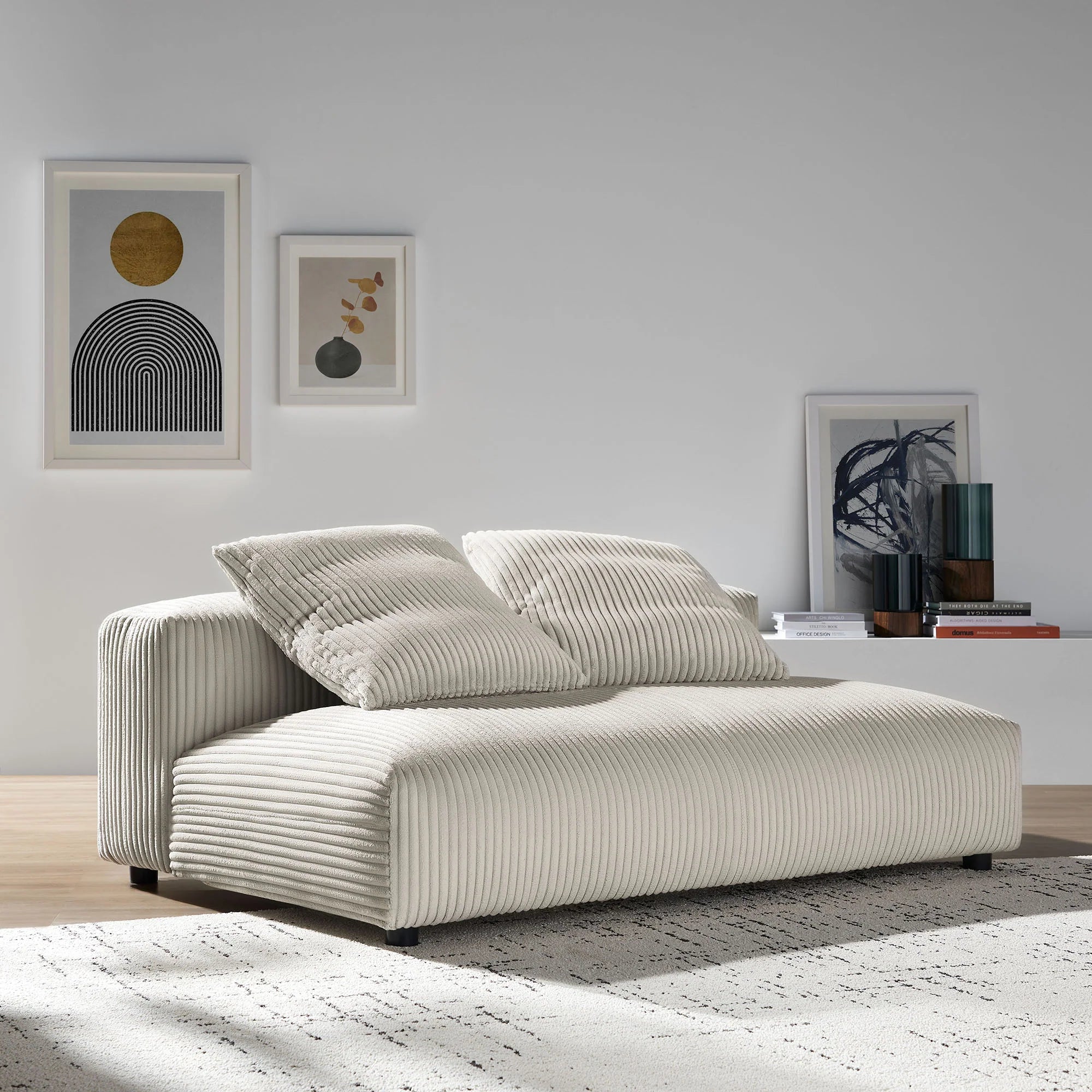 Chaise sans accoudoirs rembourrée en duvet Commix