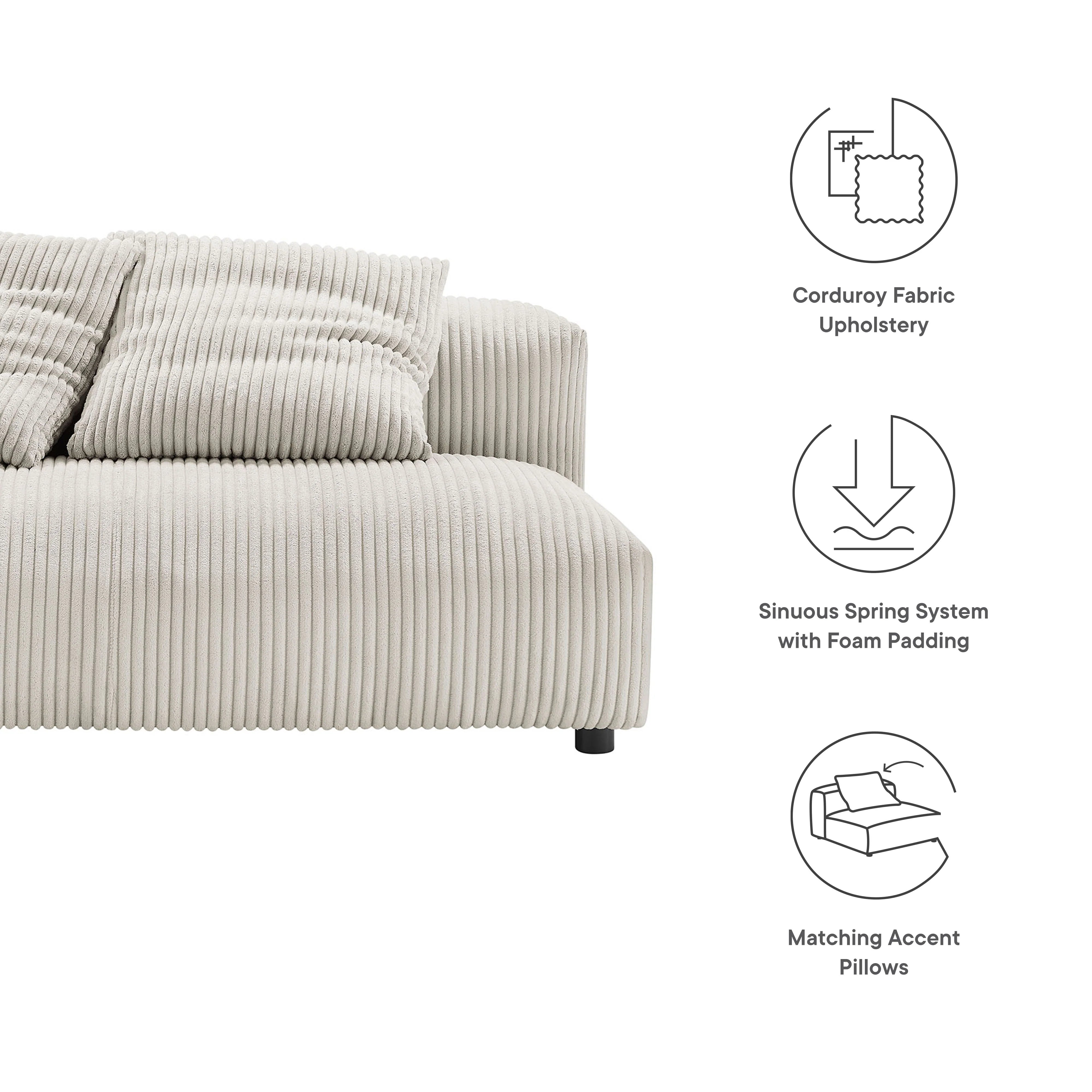 Chaise sans accoudoirs rembourrée en duvet Commix