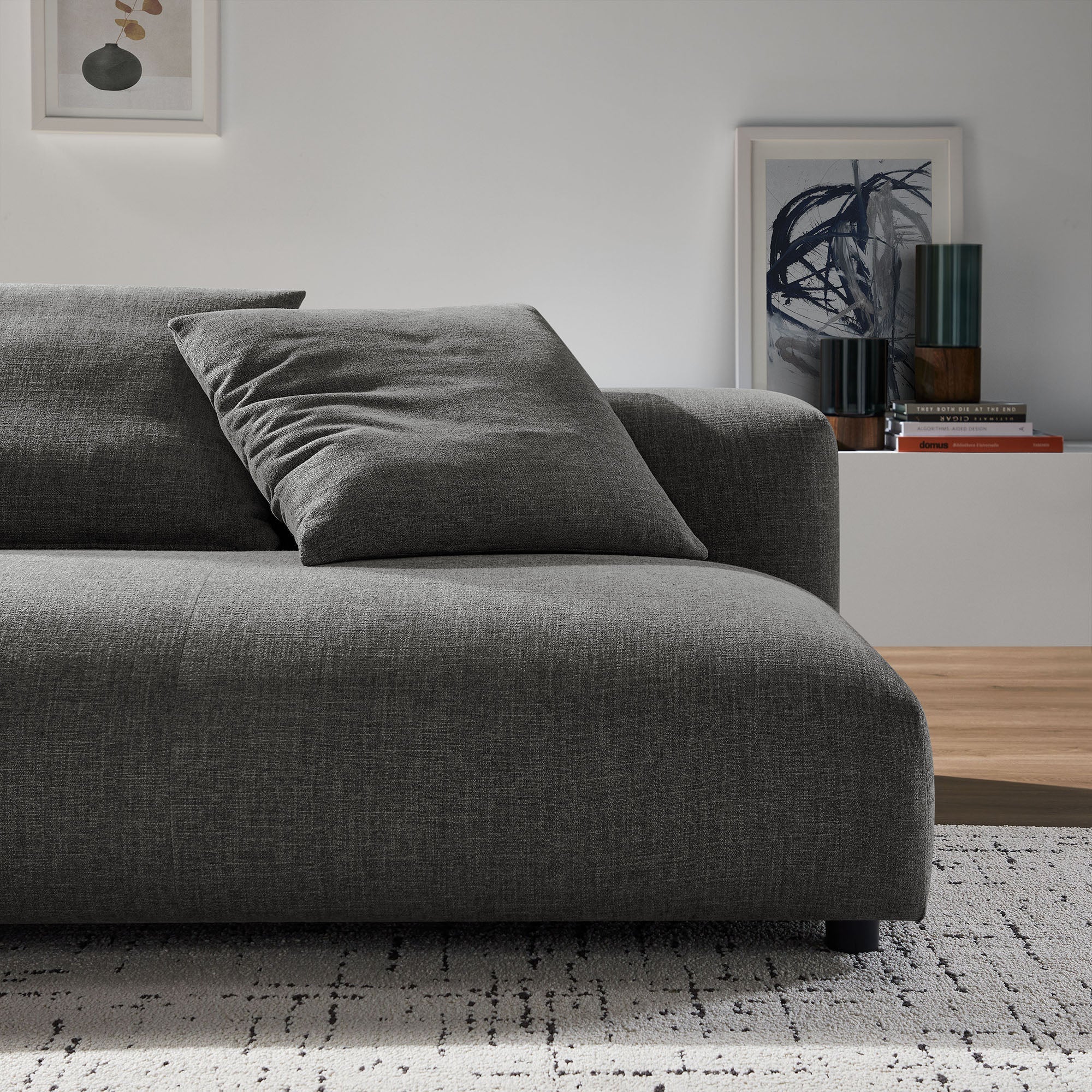 Chaise sans accoudoirs rembourrée en duvet Commix