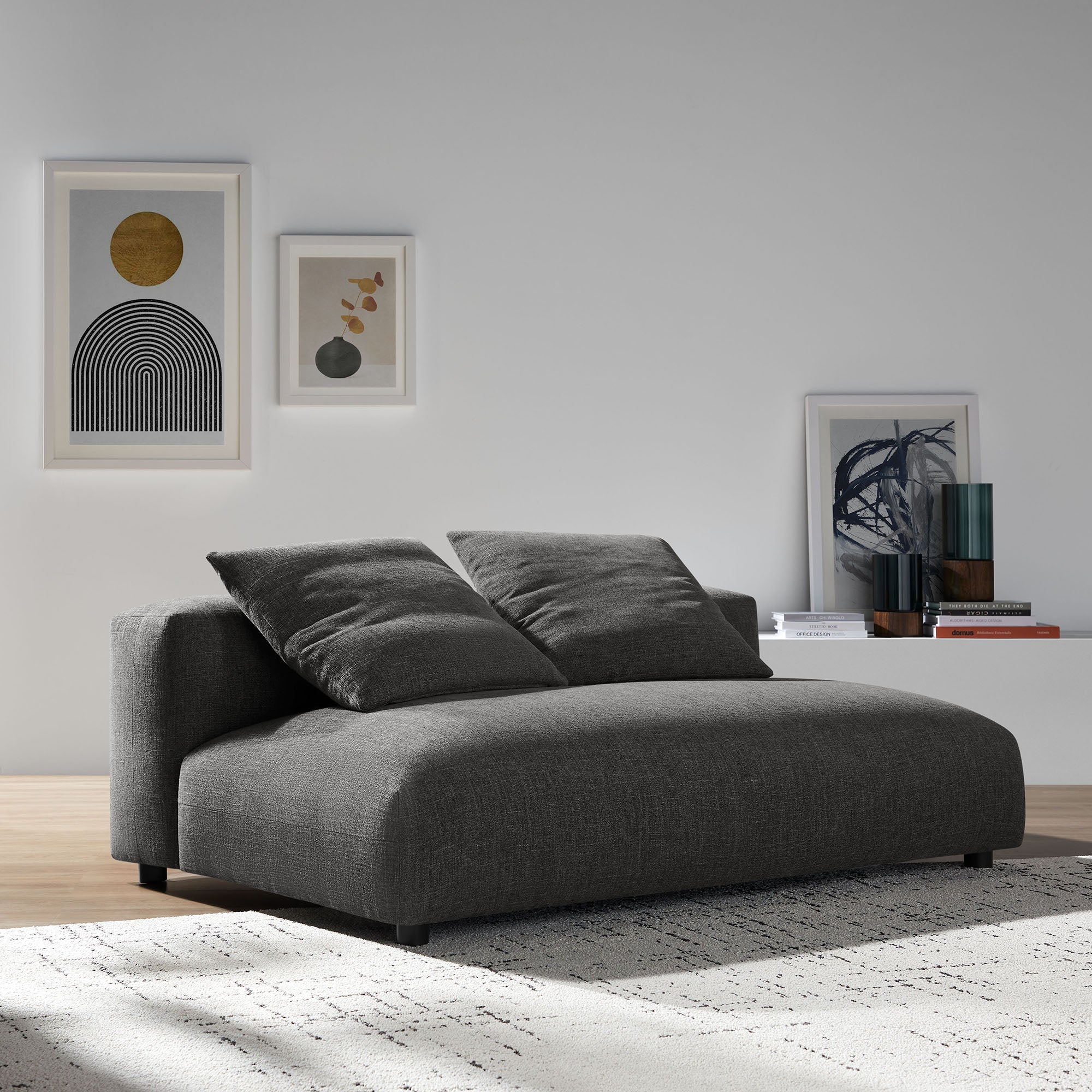Chaise sans accoudoirs rembourrée en duvet Commix