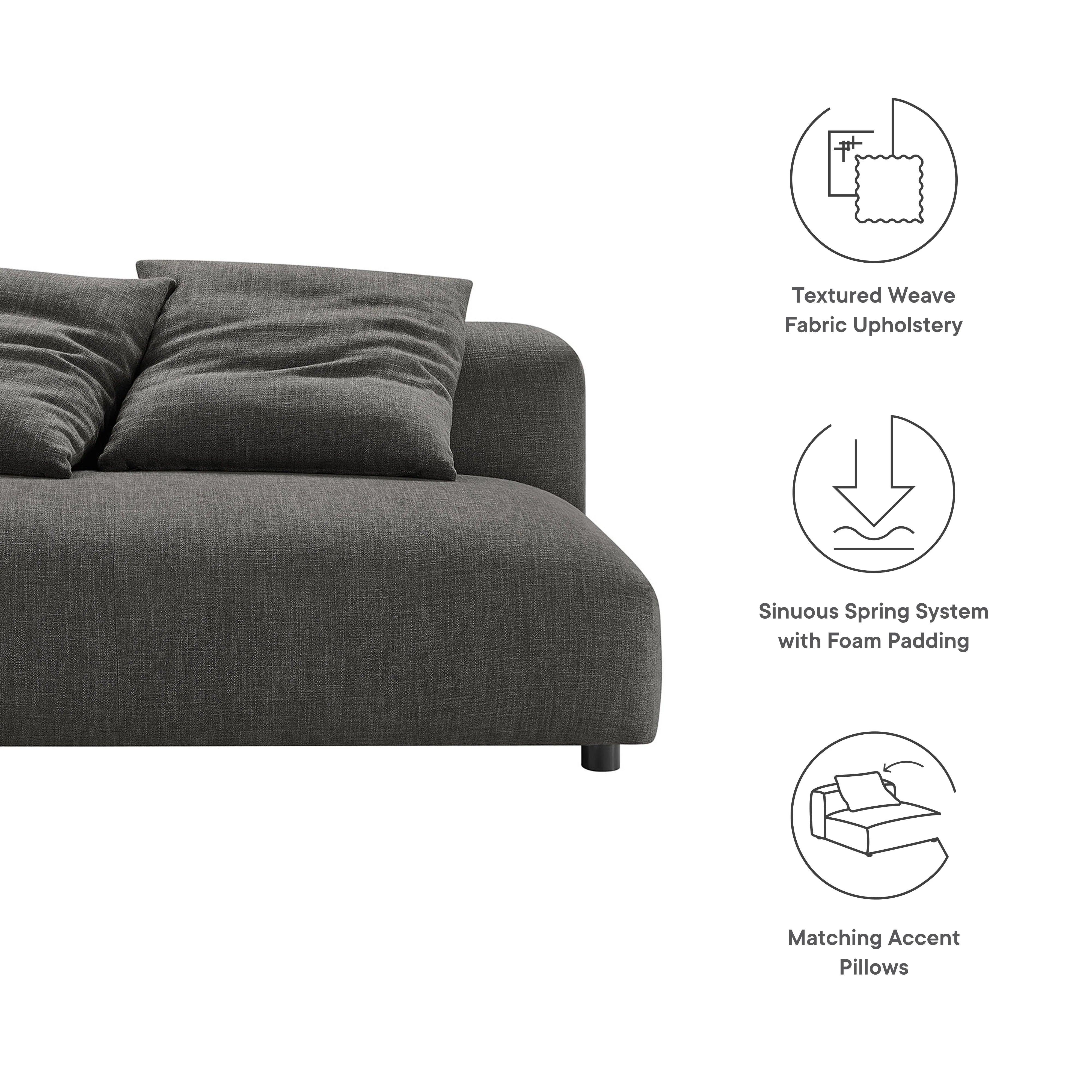 Chaise sans accoudoirs rembourrée en duvet Commix