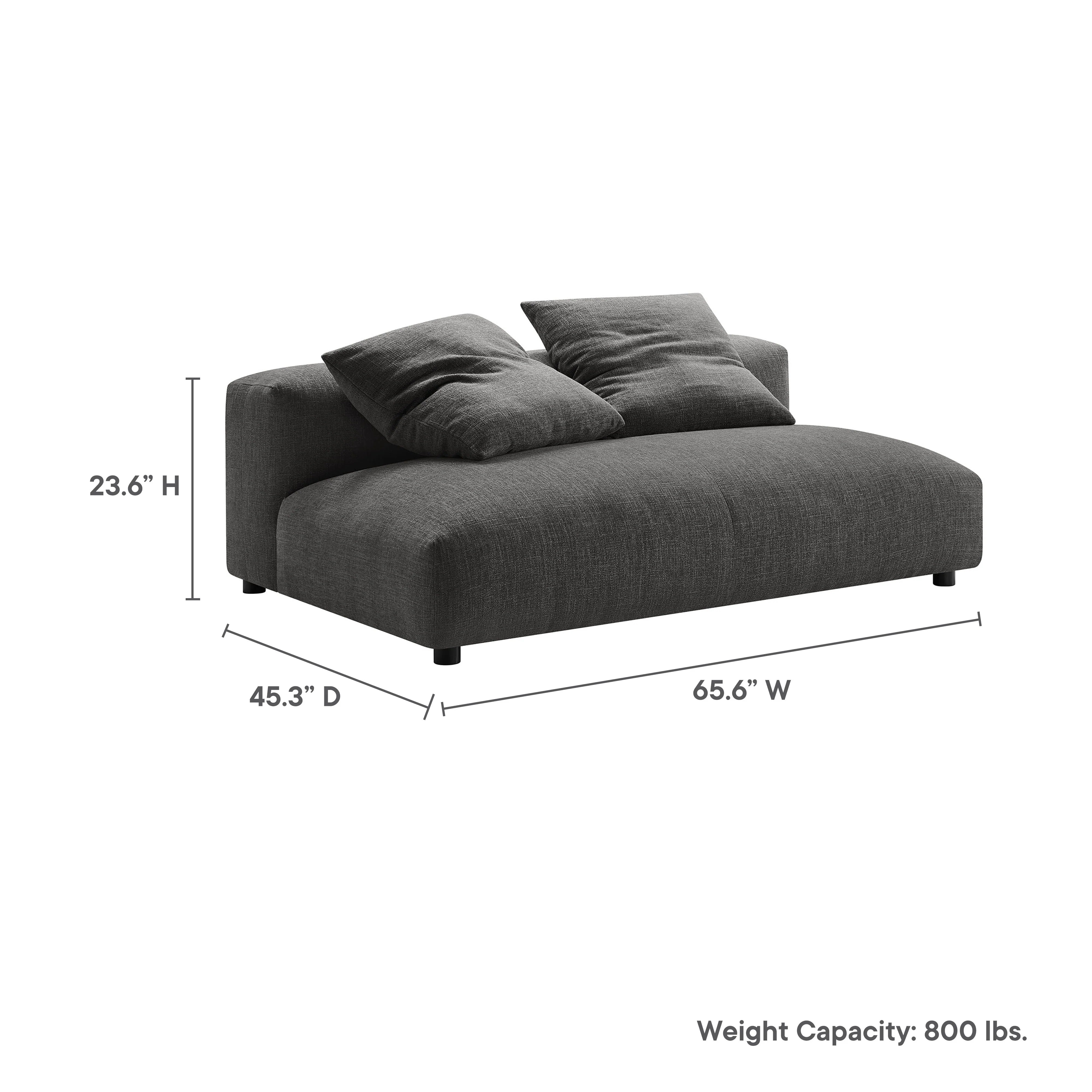 Chaise sans accoudoirs rembourrée en duvet Commix