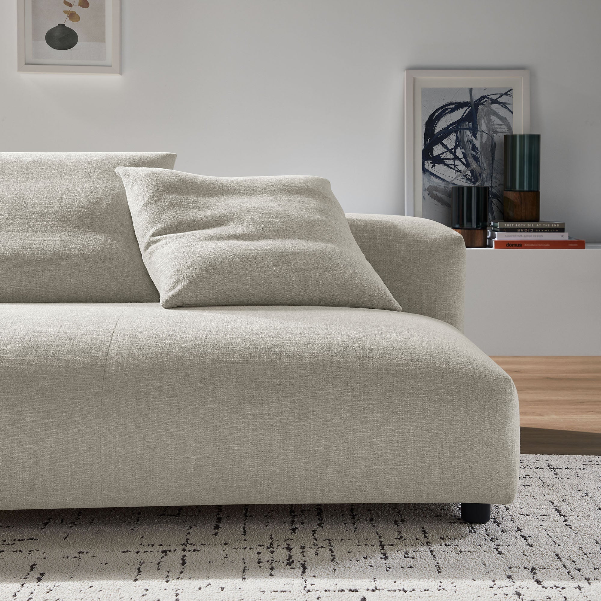 Chaise sans accoudoirs rembourrée en duvet Commix