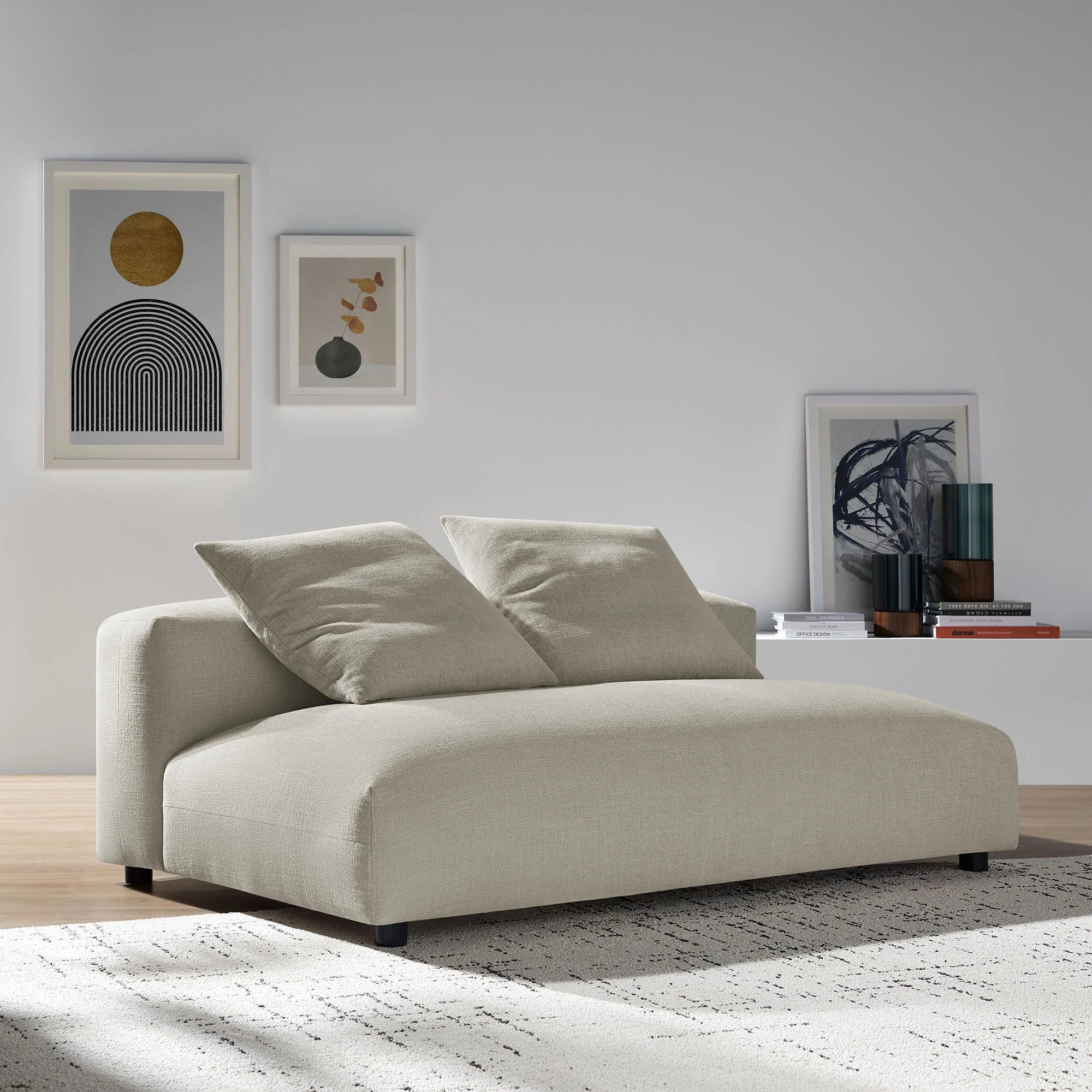 Chaise sans accoudoirs rembourrée en duvet Commix