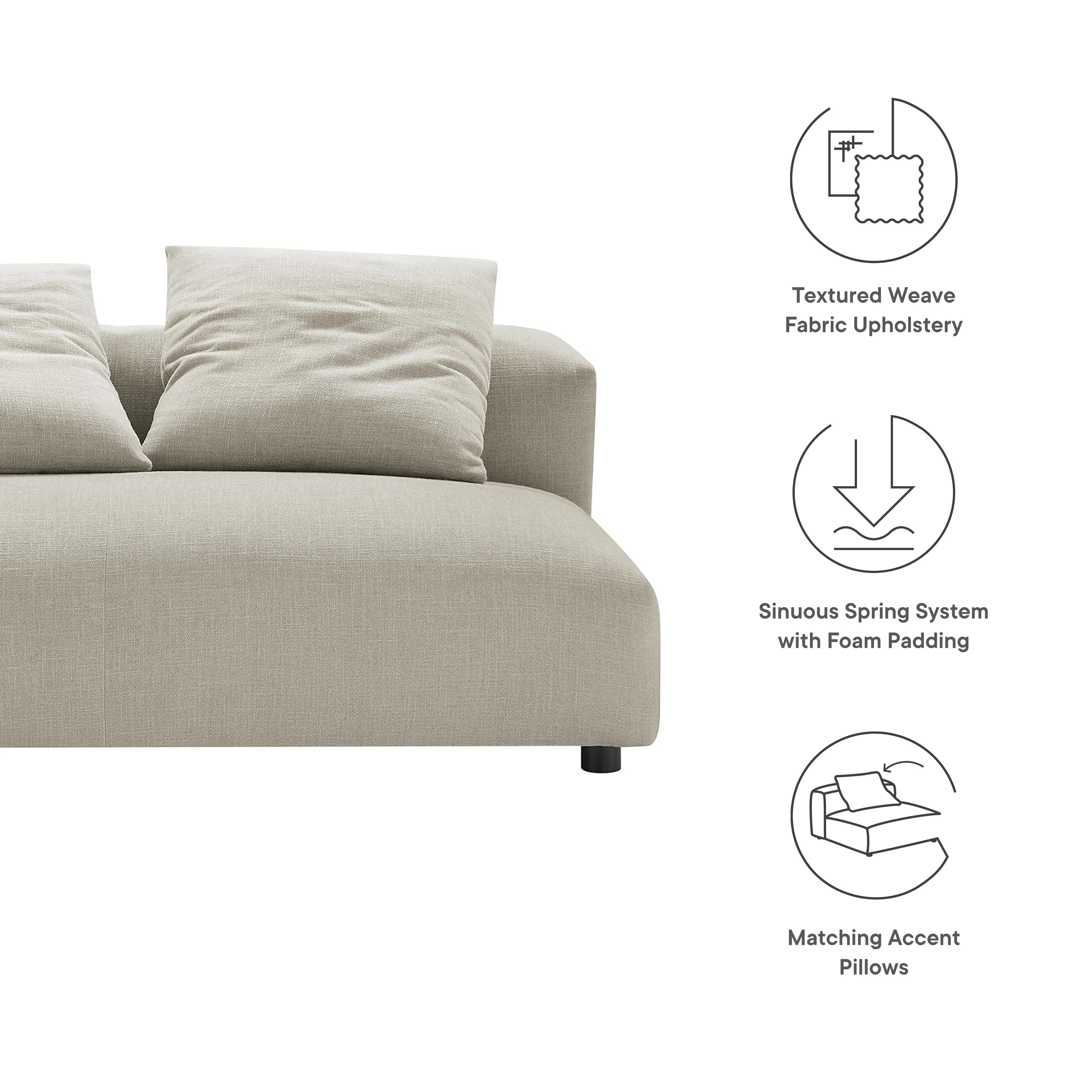 Chaise sans accoudoirs rembourrée en duvet Commix