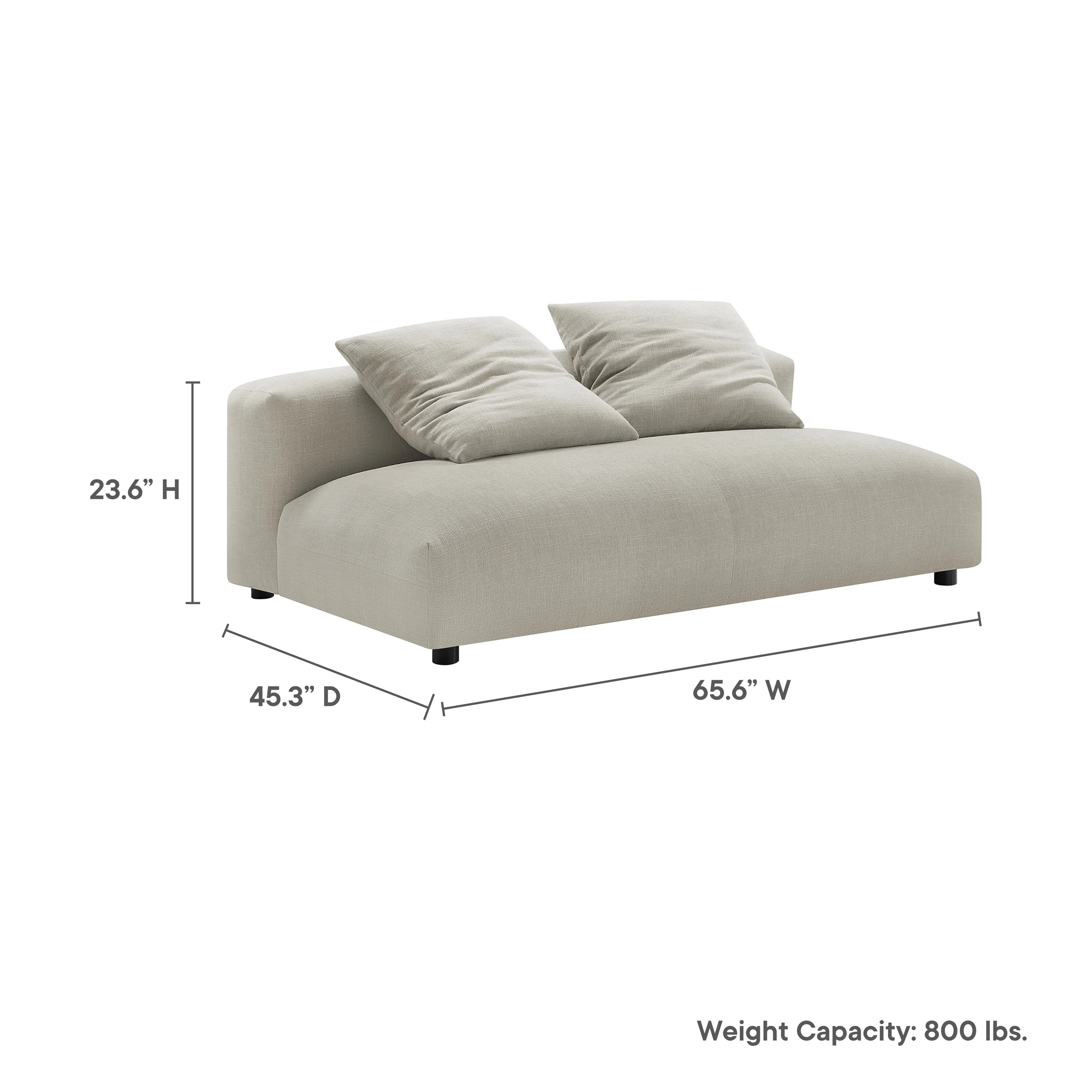 Chaise sans accoudoirs rembourrée en duvet Commix