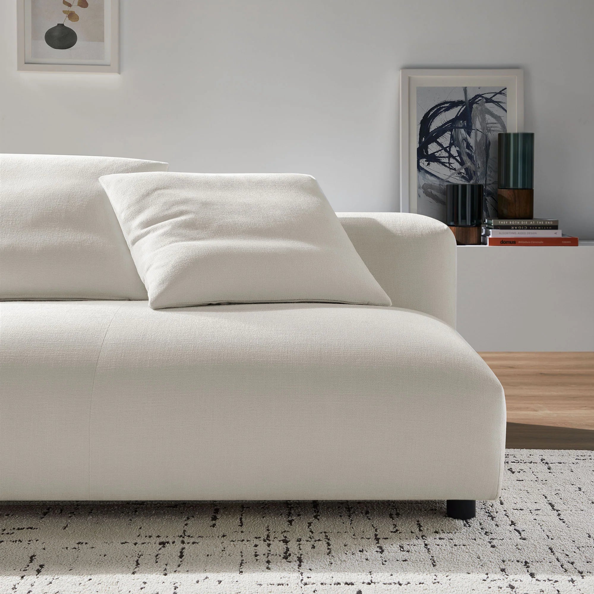 Chaise sans accoudoirs rembourrée en duvet Commix