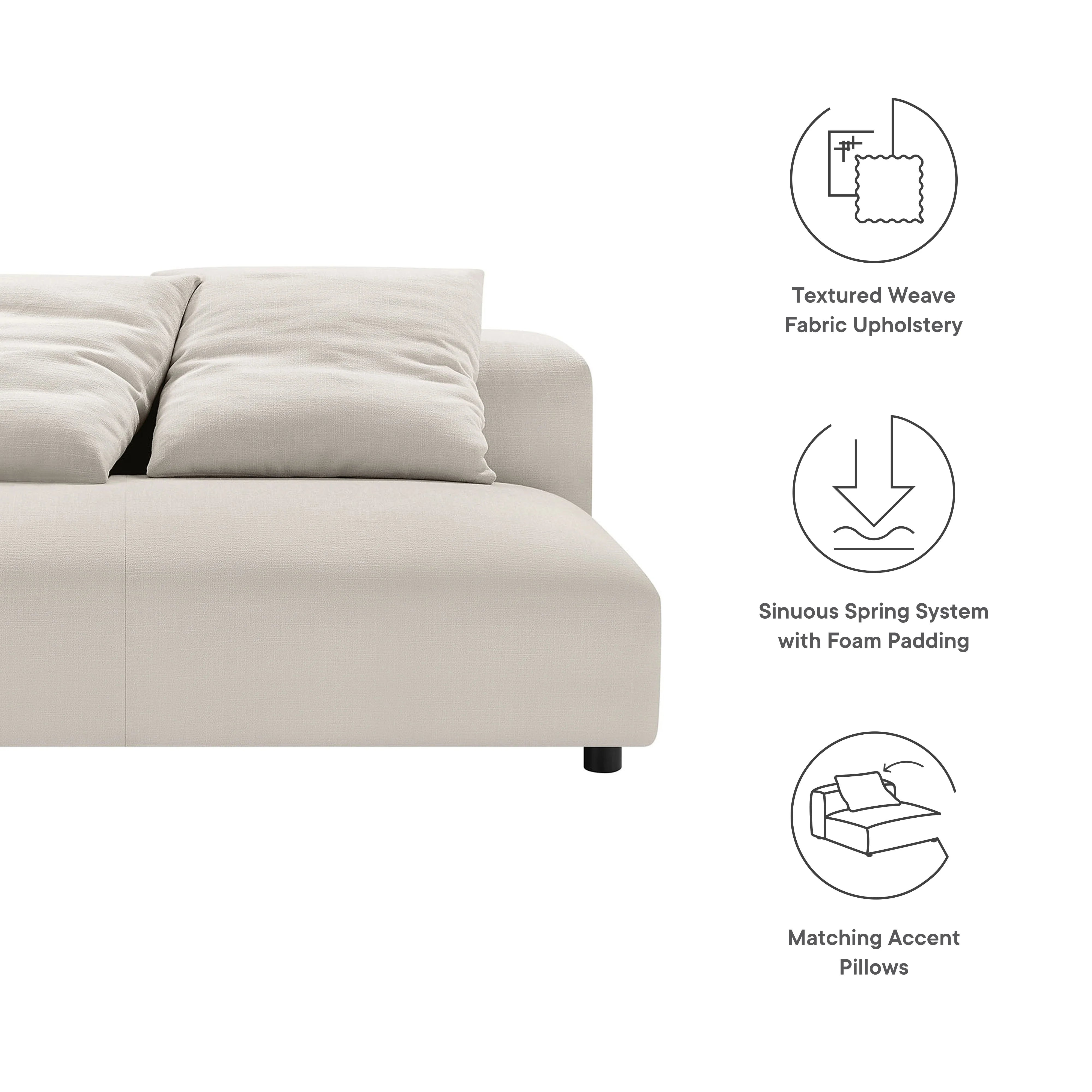 Chaise sans accoudoirs rembourrée en duvet Commix