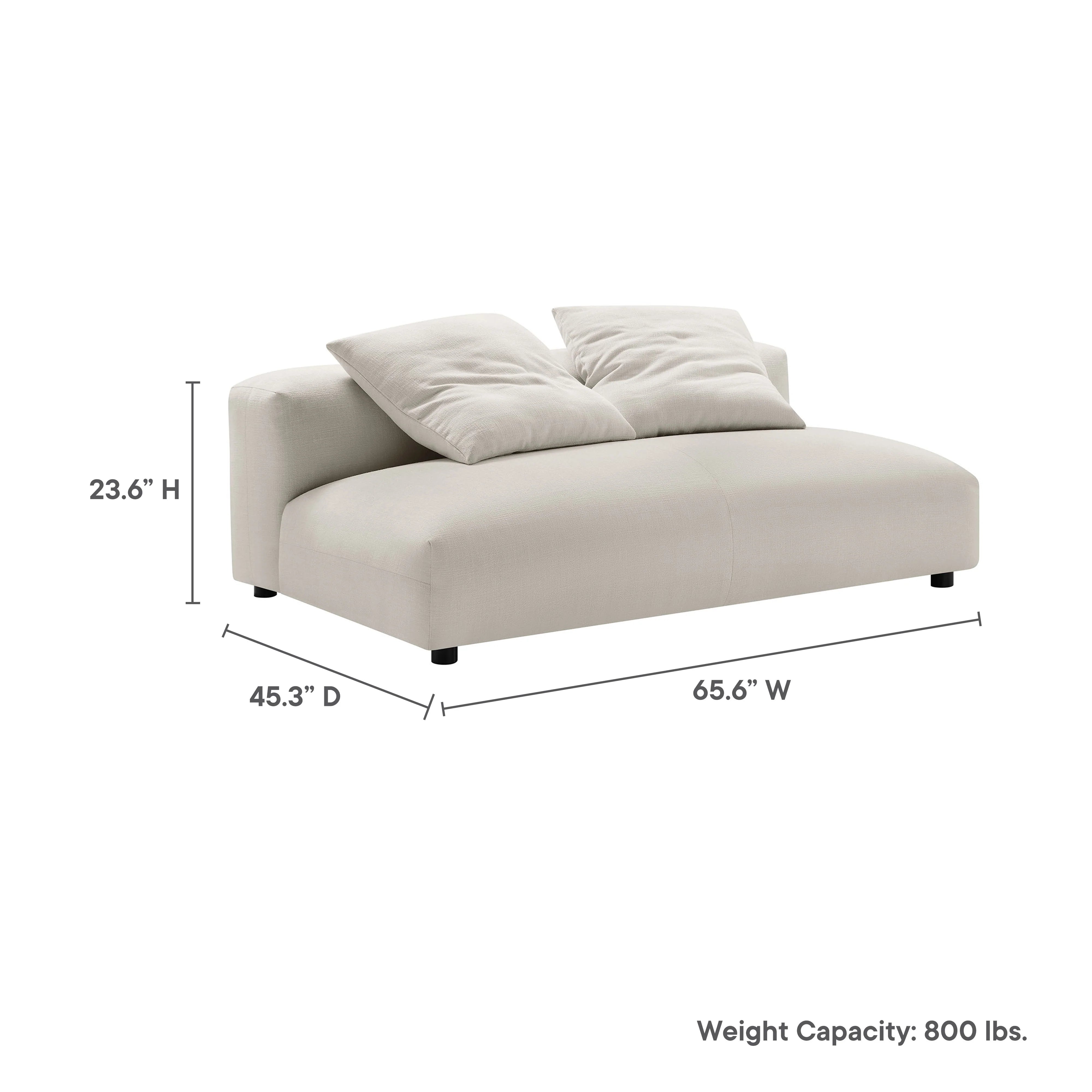 Chaise sans accoudoirs rembourrée en duvet Commix