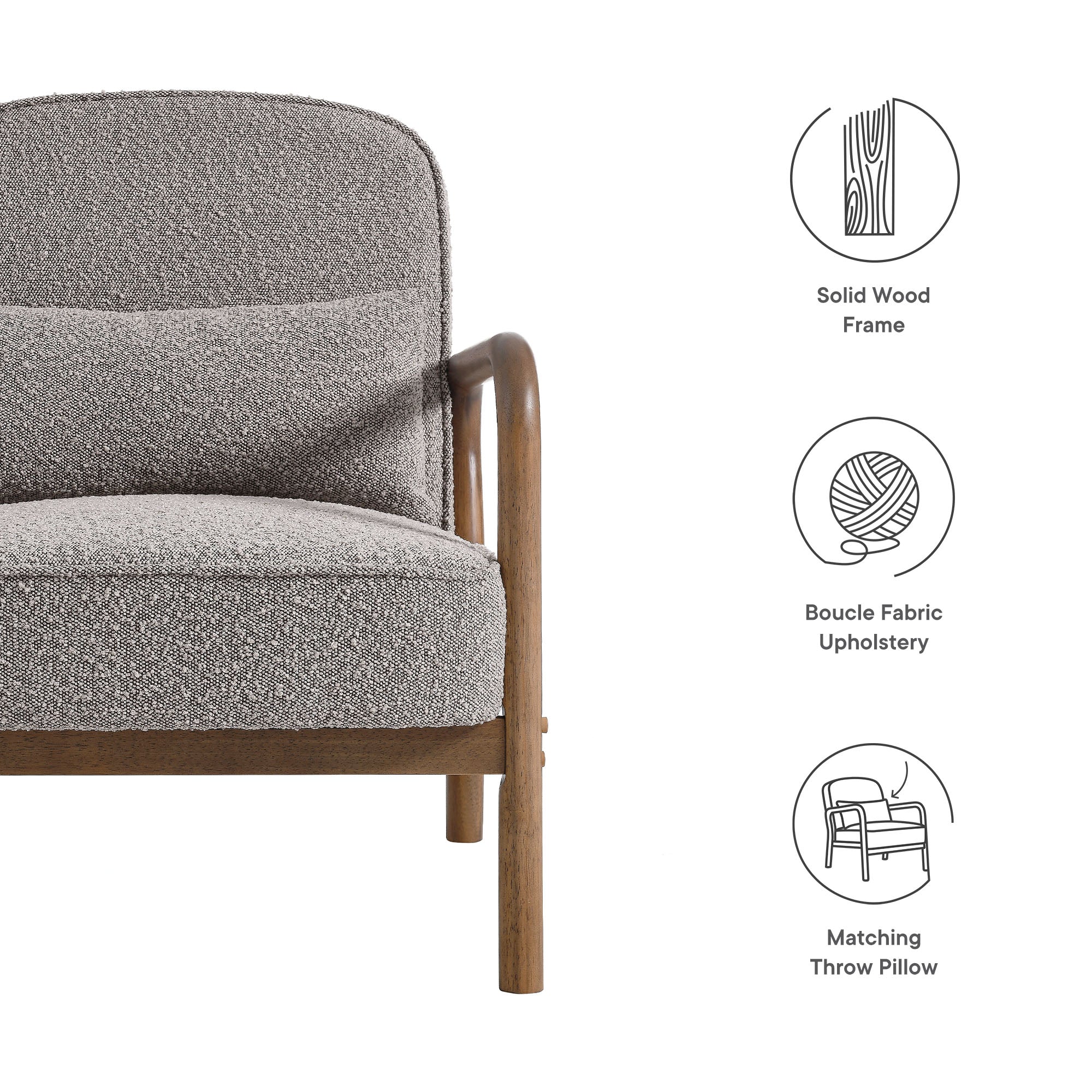 Fauteuil rembourré Charlie Boucle