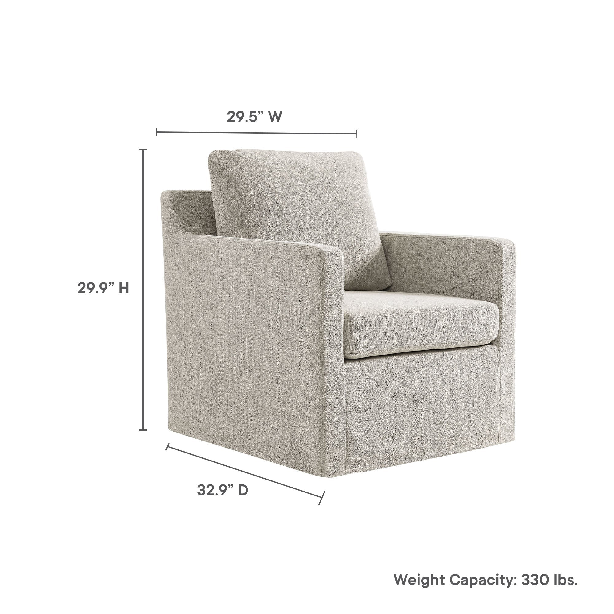 Fauteuil pivotant recouvert de lin serein