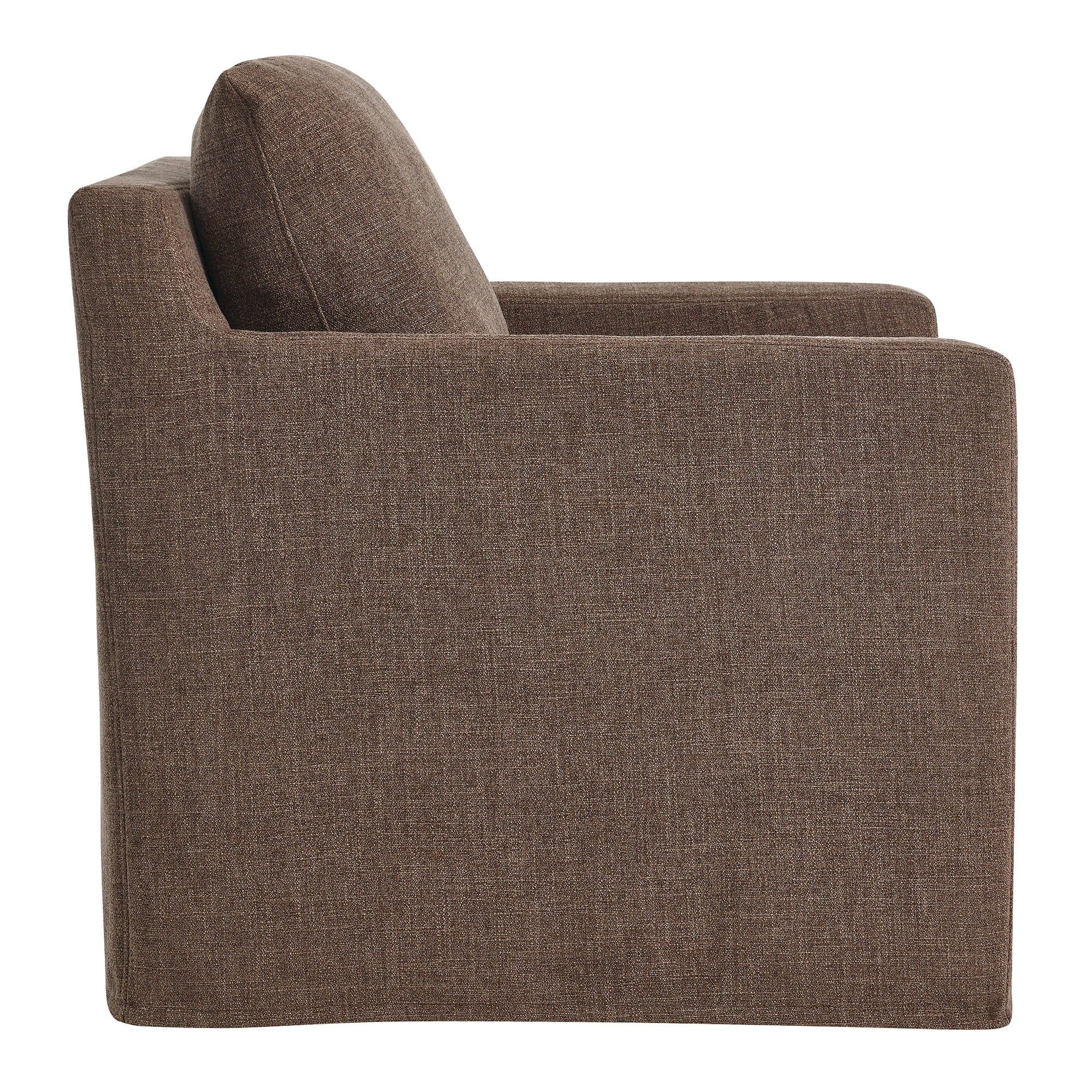 Fauteuil pivotant recouvert de lin serein