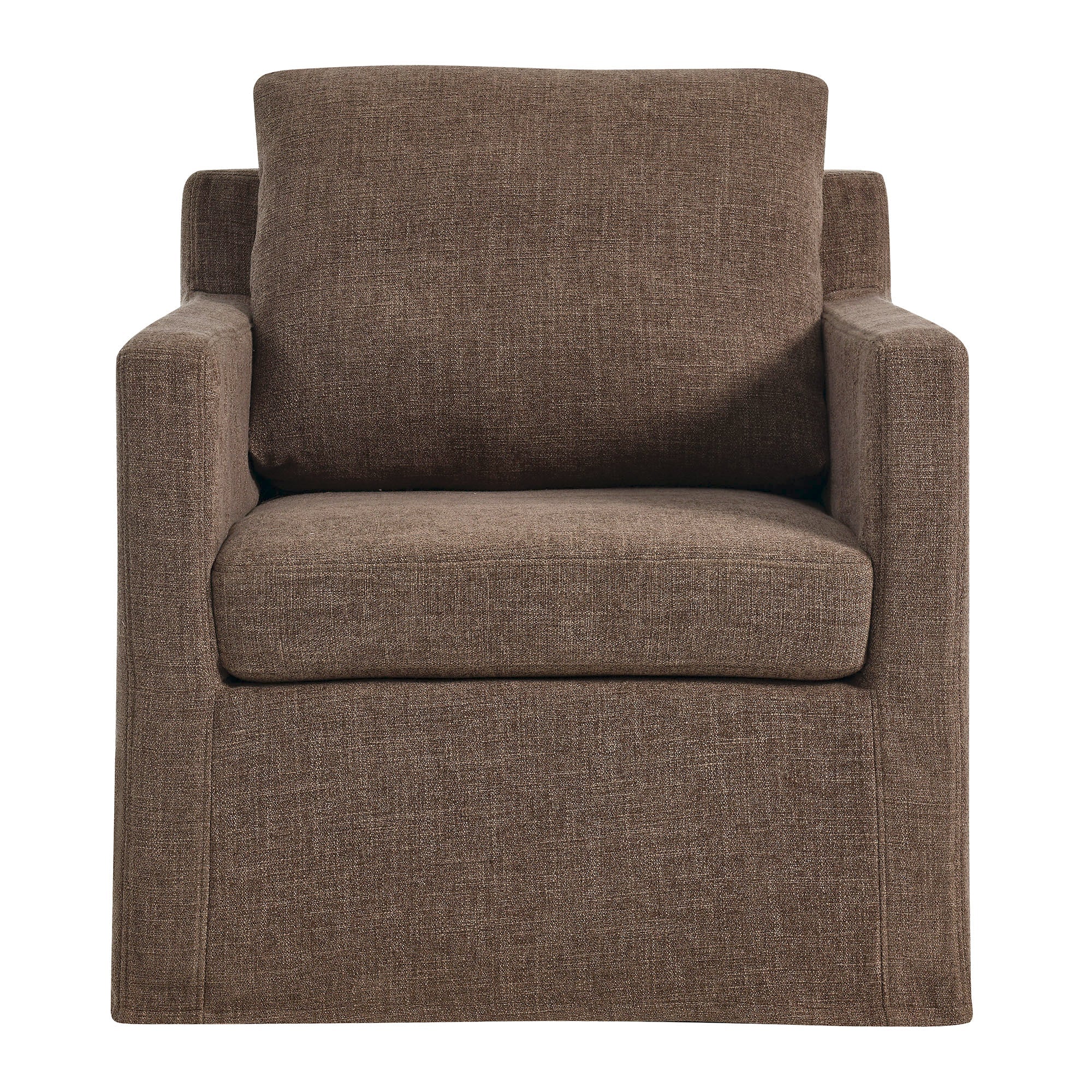 Fauteuil pivotant recouvert de lin serein