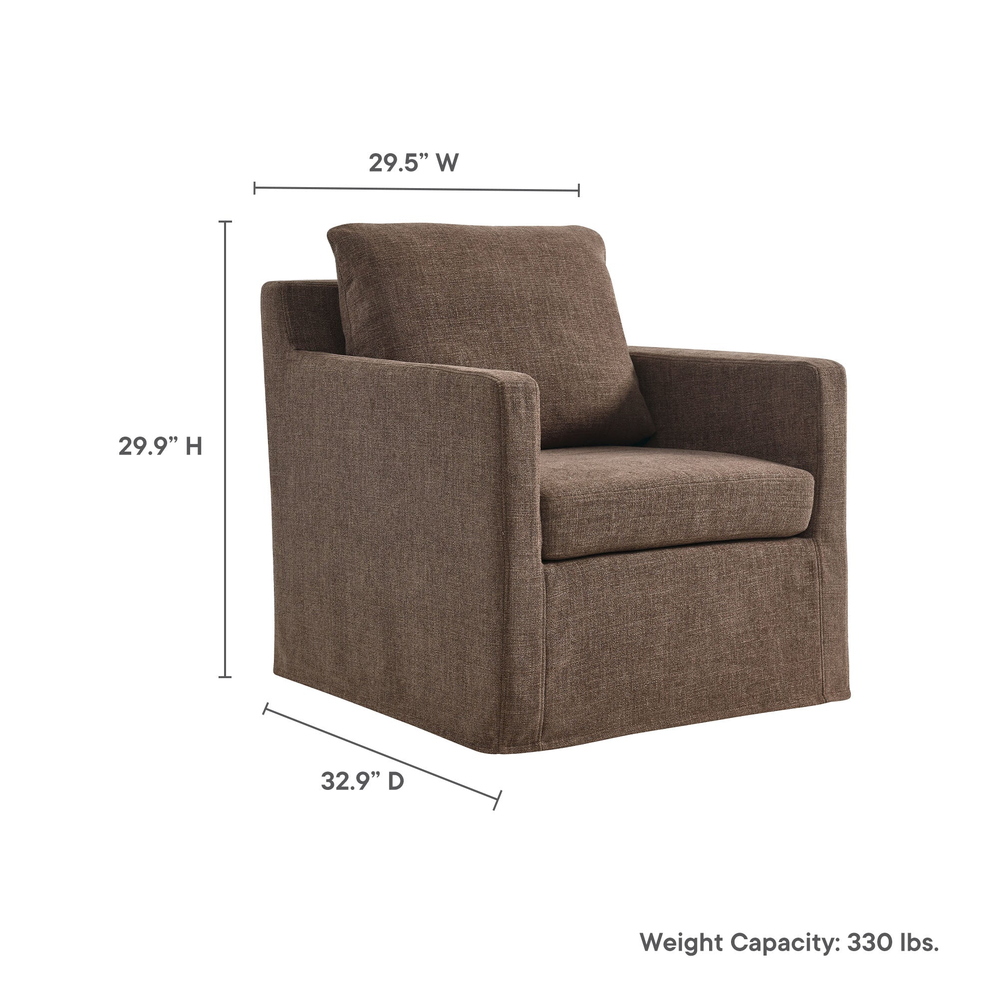 Fauteuil pivotant recouvert de lin serein