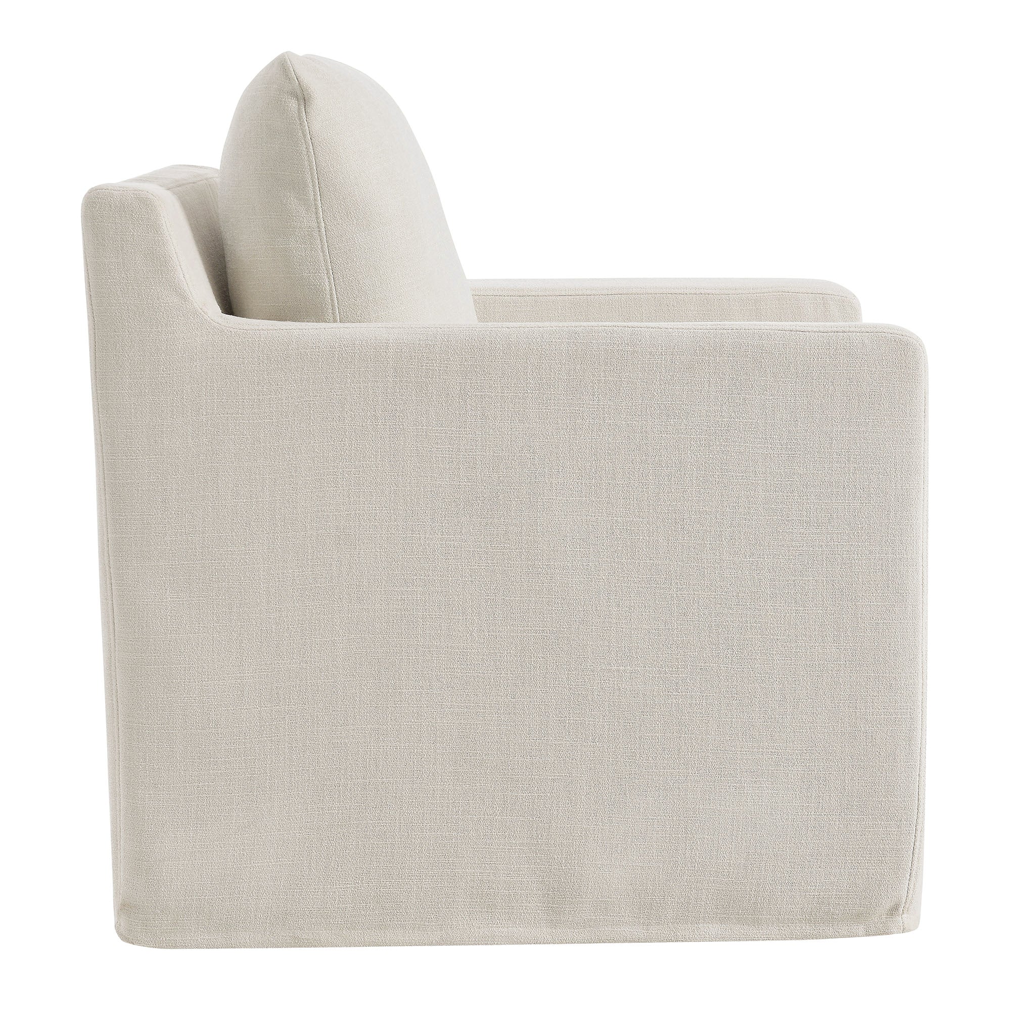 Fauteuil pivotant recouvert de lin serein