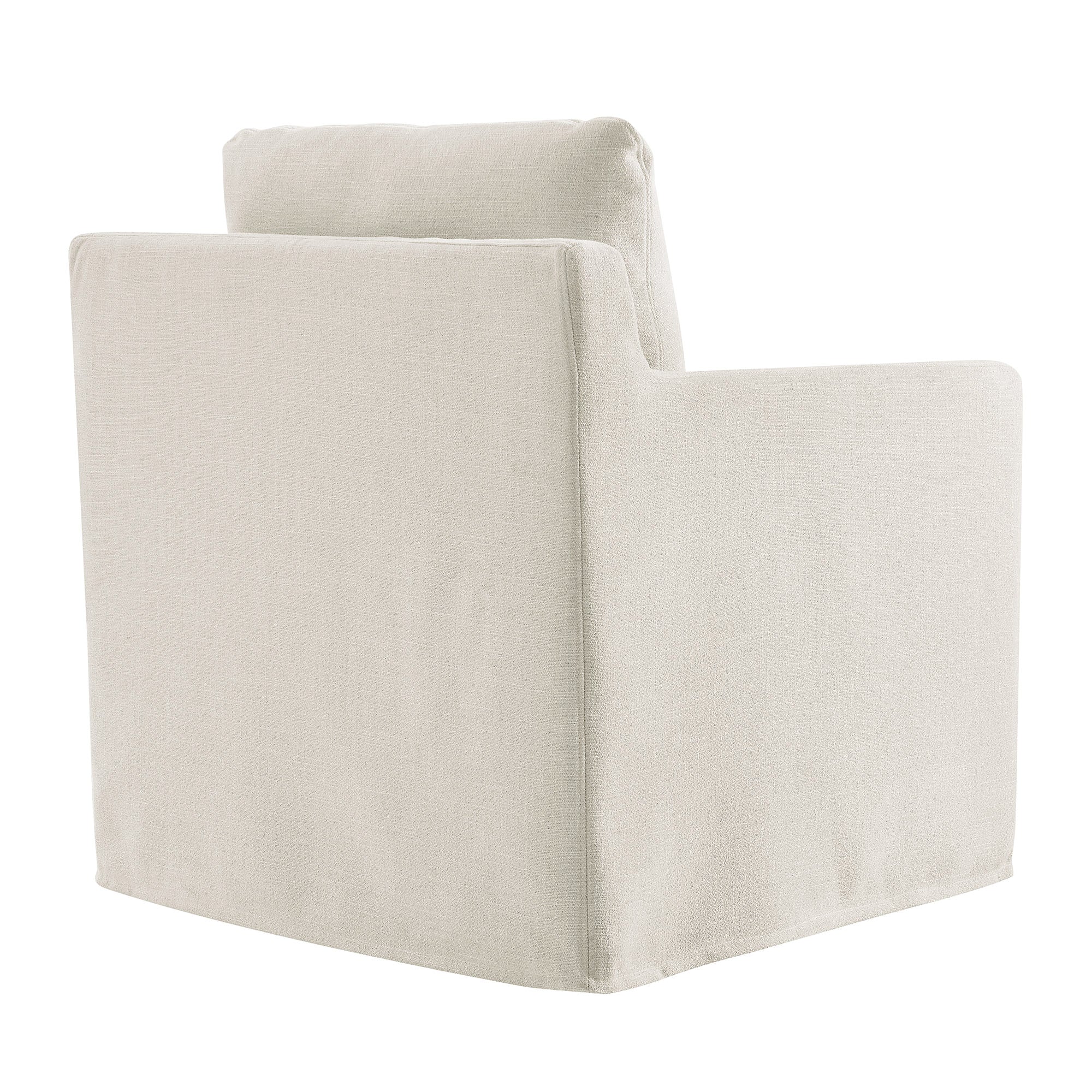 Fauteuil pivotant recouvert de lin serein