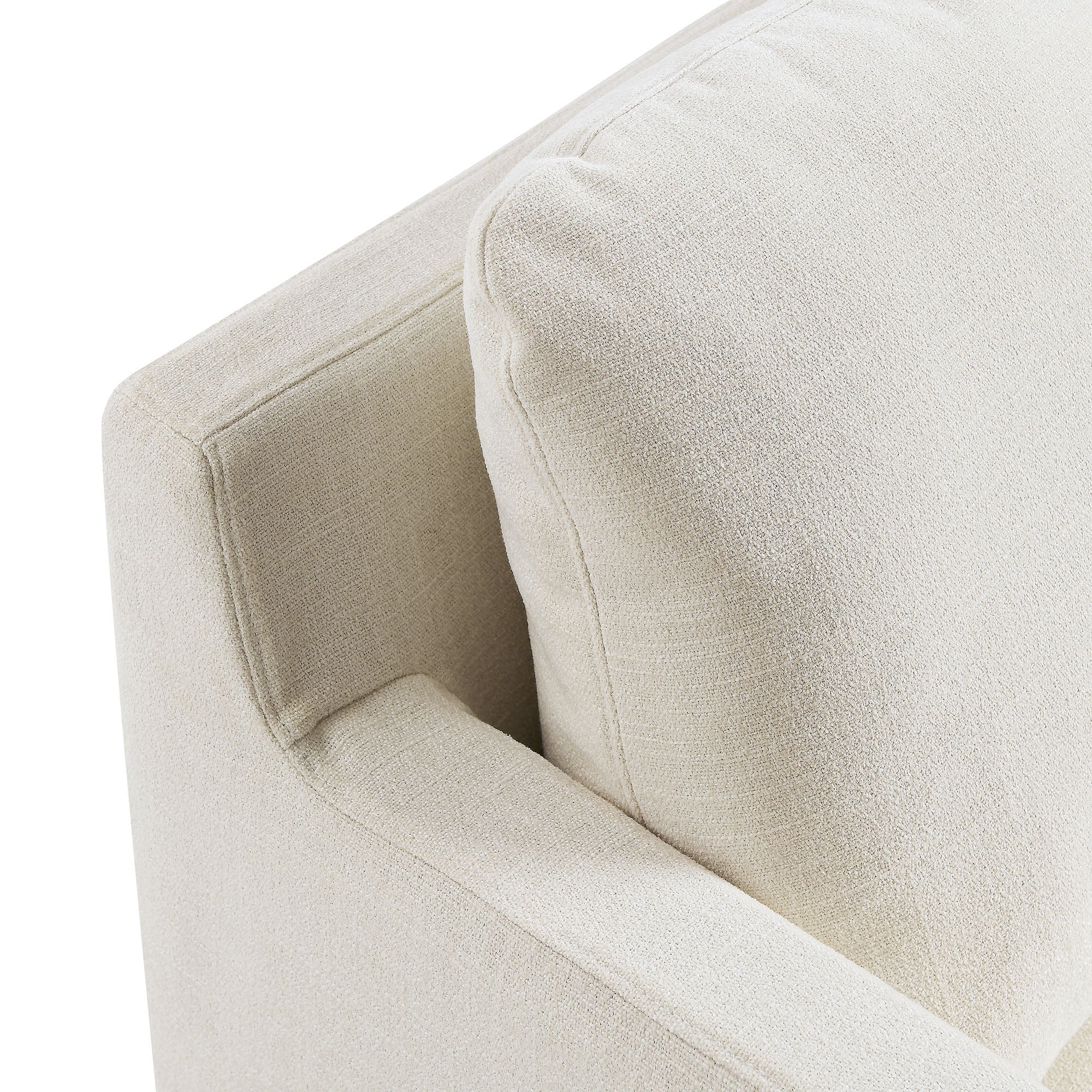 Fauteuil pivotant recouvert de lin serein