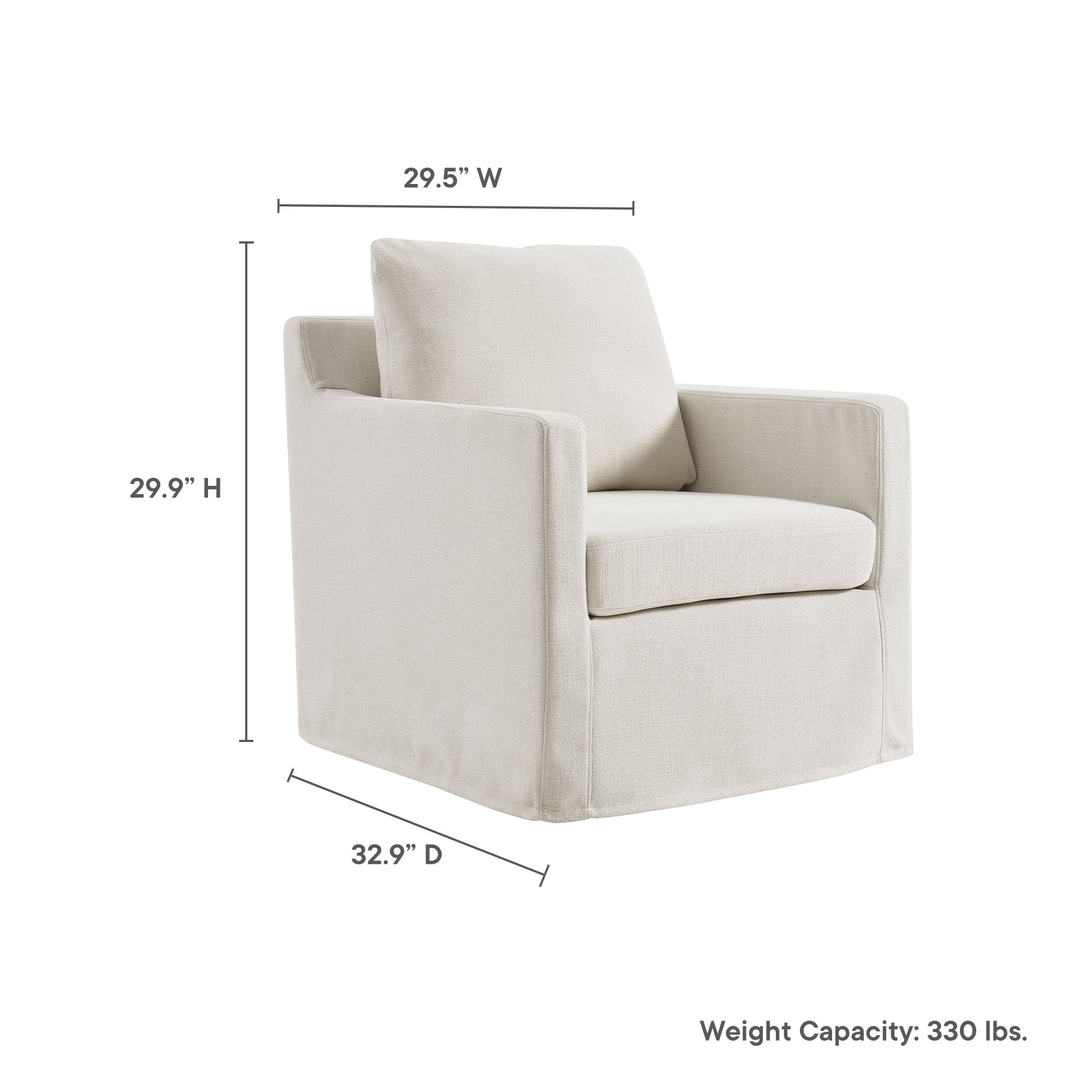 Fauteuil pivotant recouvert de lin serein
