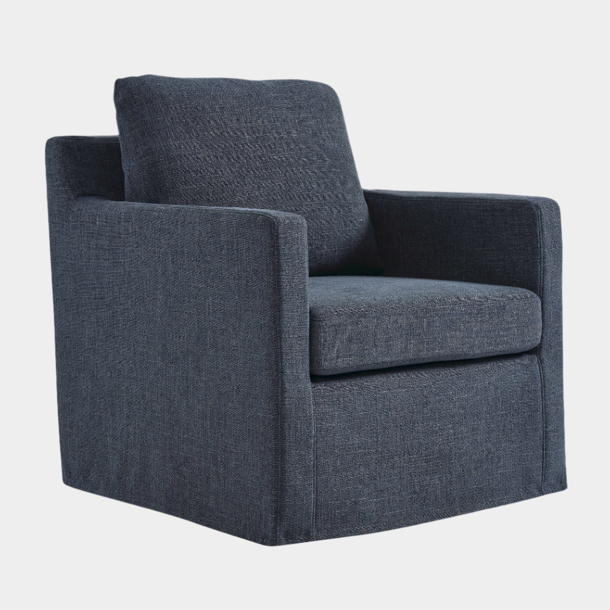 Fauteuil pivotant recouvert de lin serein