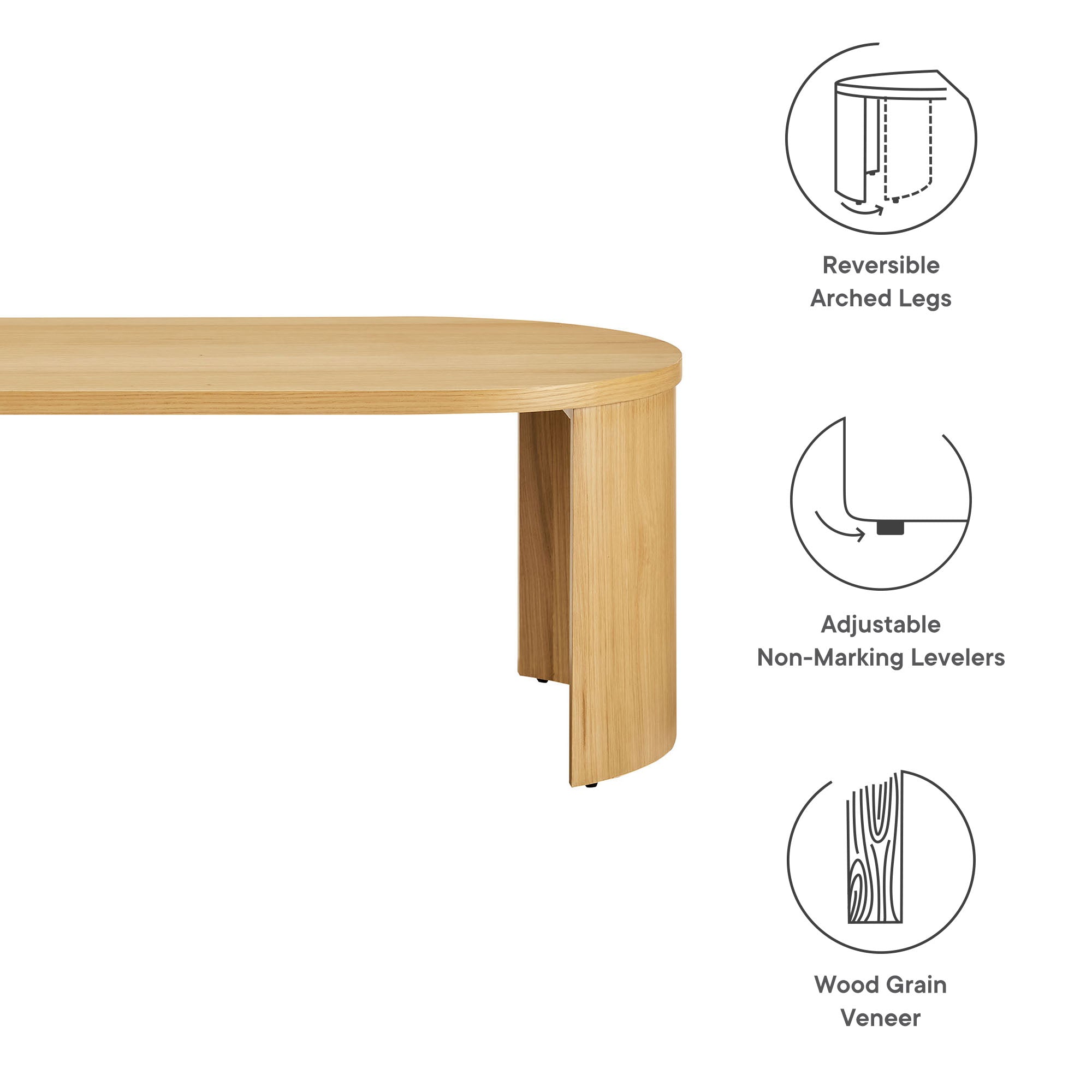 Aspect Oval Wood Coffee Table in Oak
