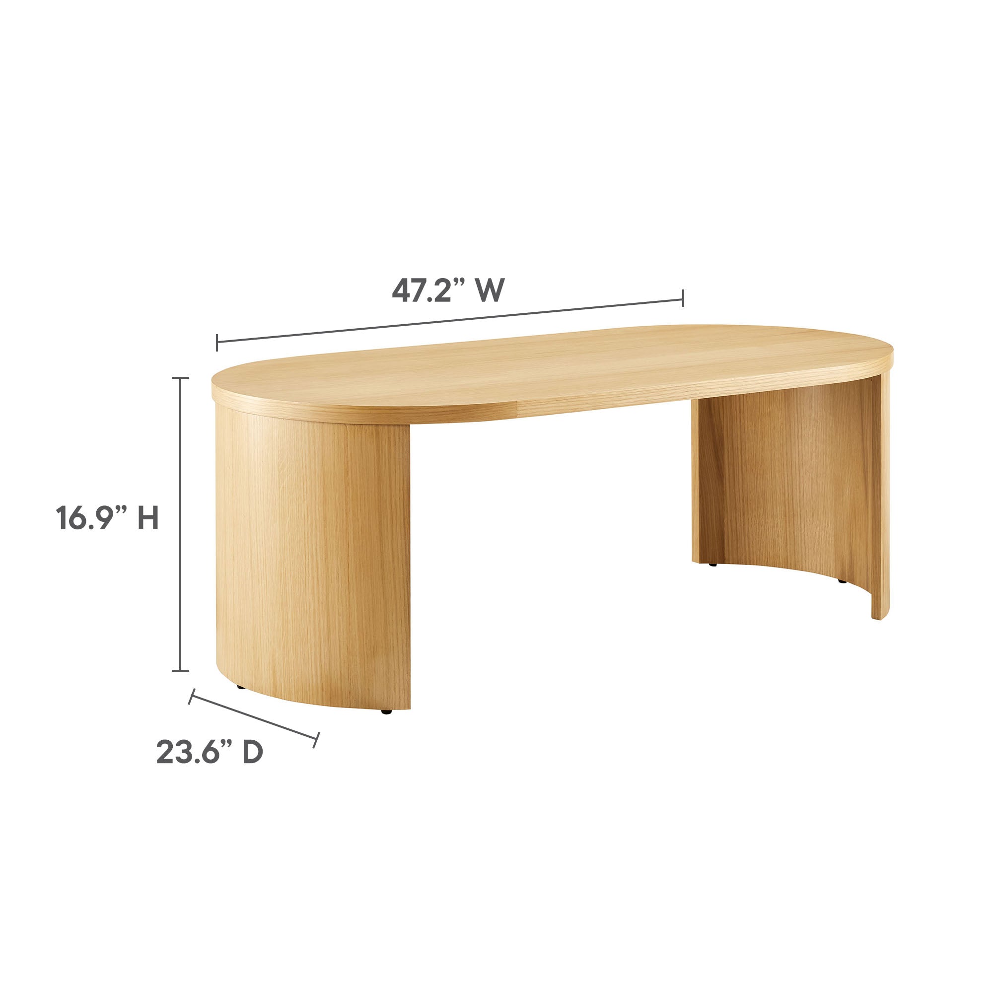Aspect Oval Wood Coffee Table in Oak
