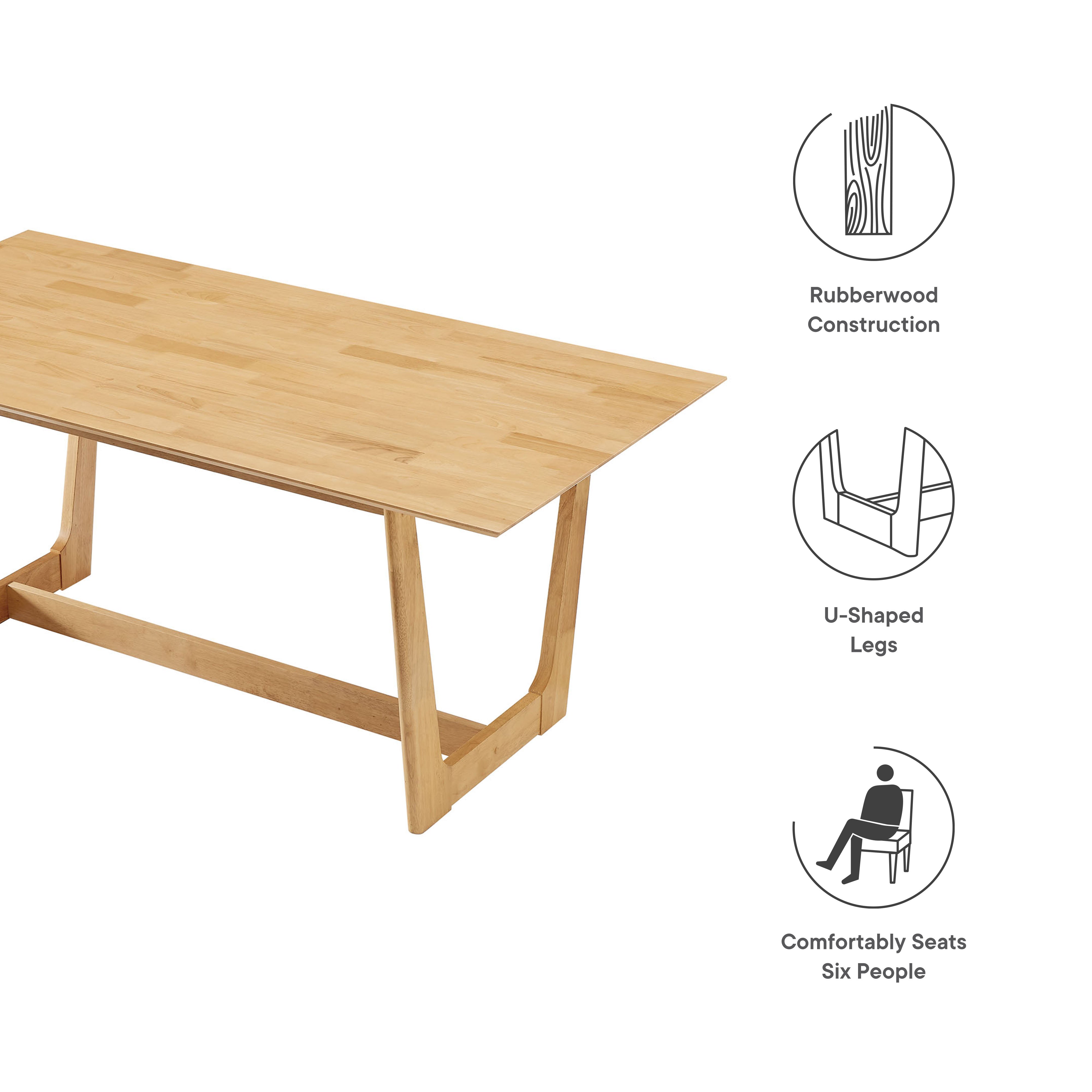 Table à manger rectangulaire en bois Solara de 71 po