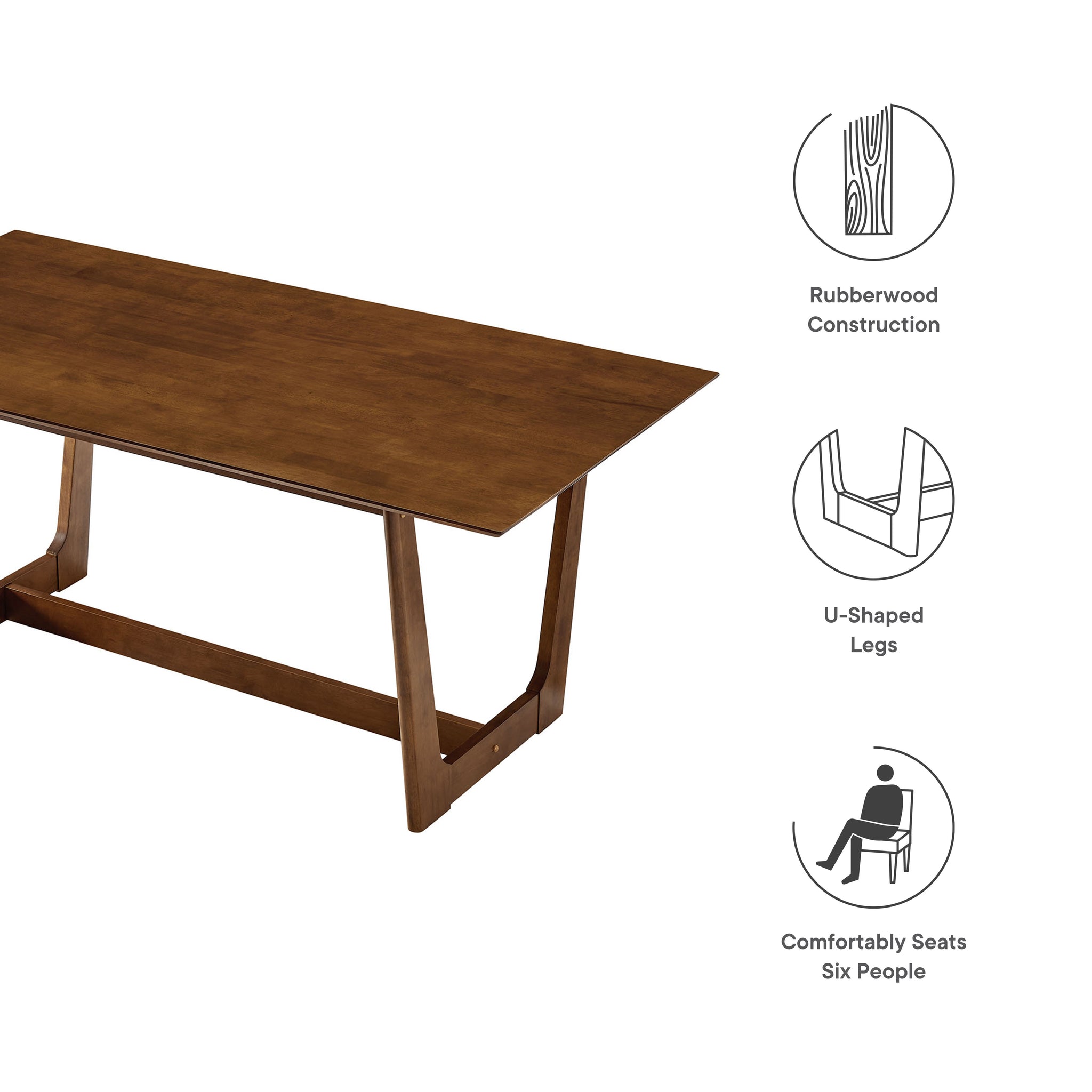 Table à manger rectangulaire en bois Solara de 71 po