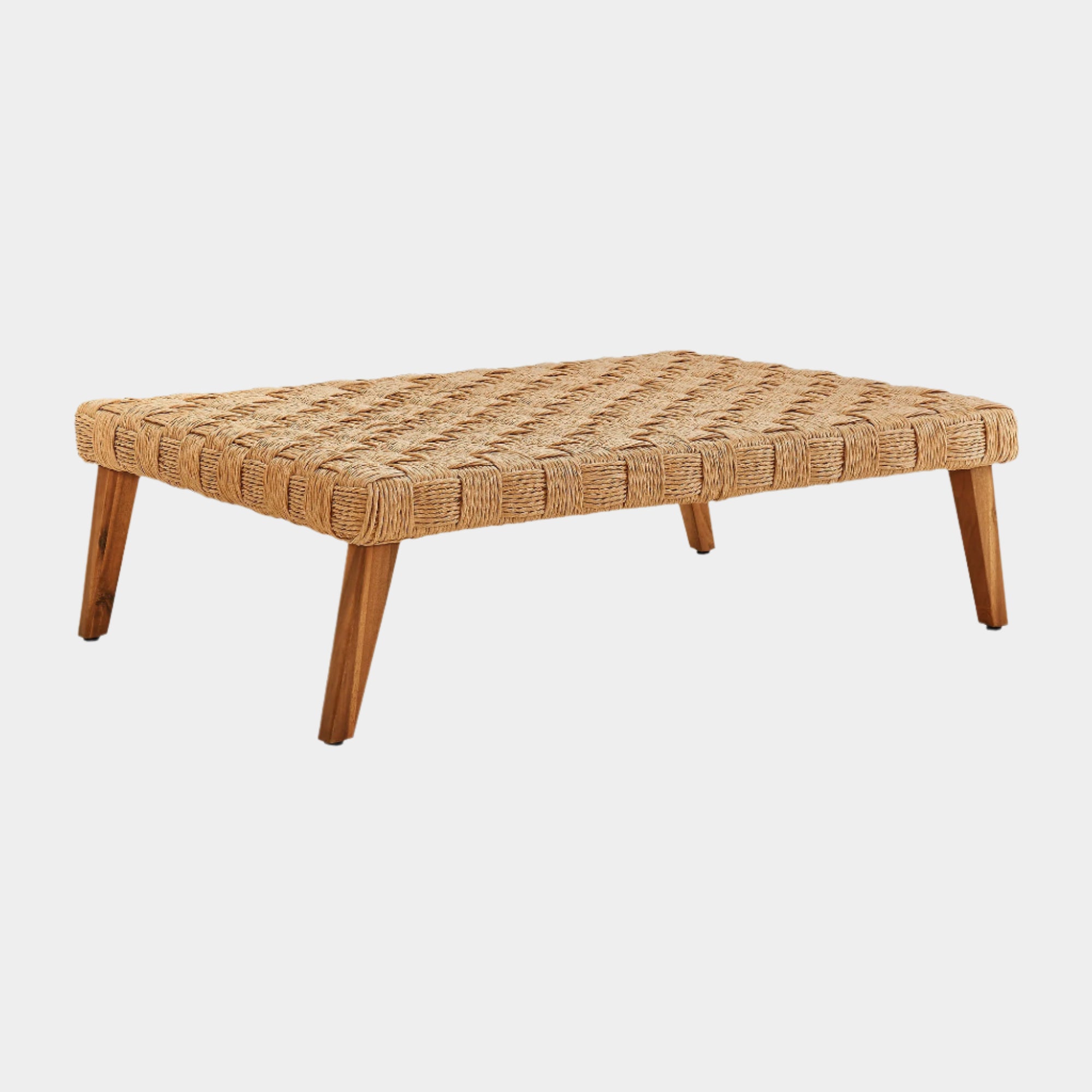 Table basse en rotin pour patio extérieur Thames Outdoor Patio Wicker en naturel