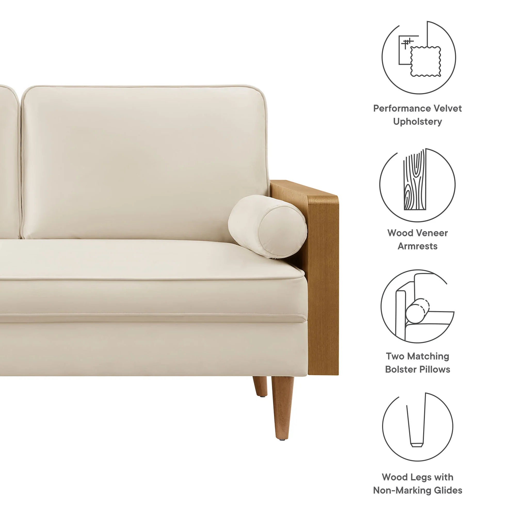 Kellan Performance Velvet Loveseat