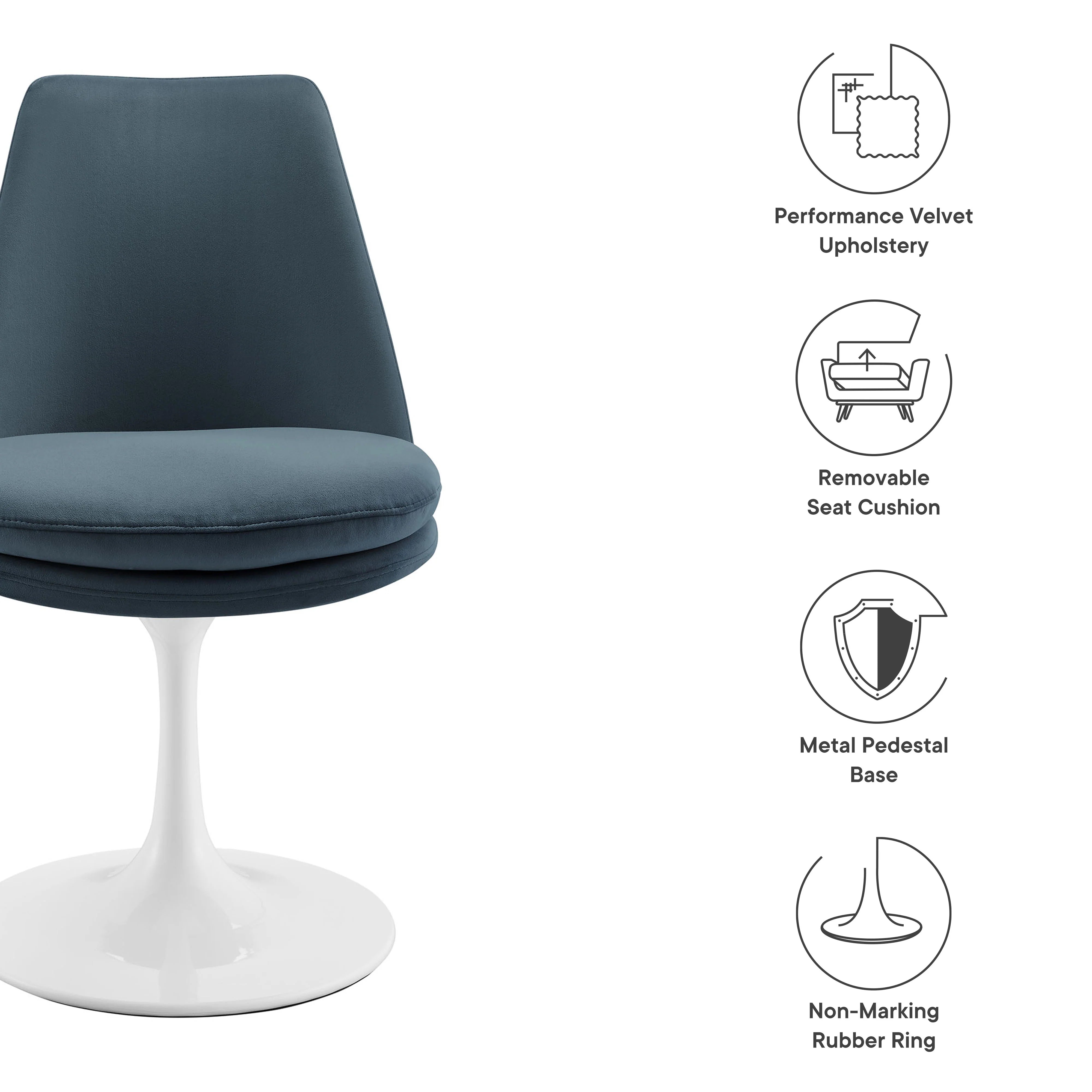 Lippa Swivel Dining Performance Velvet Side Chair