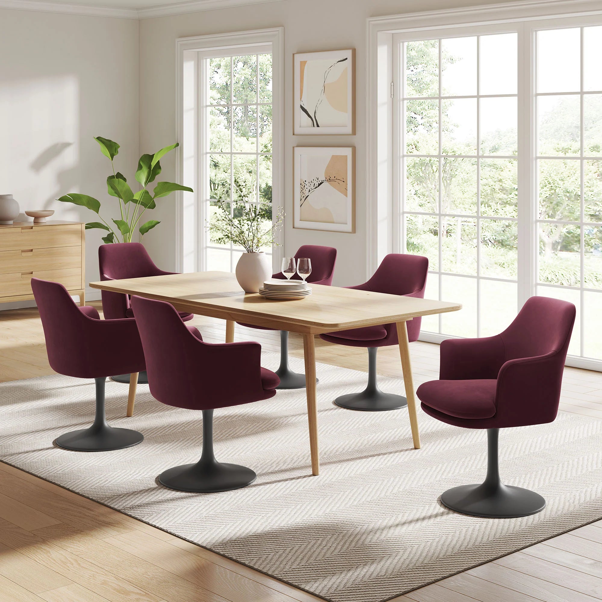 Lippa Swivel Dining Upholstered Armchair