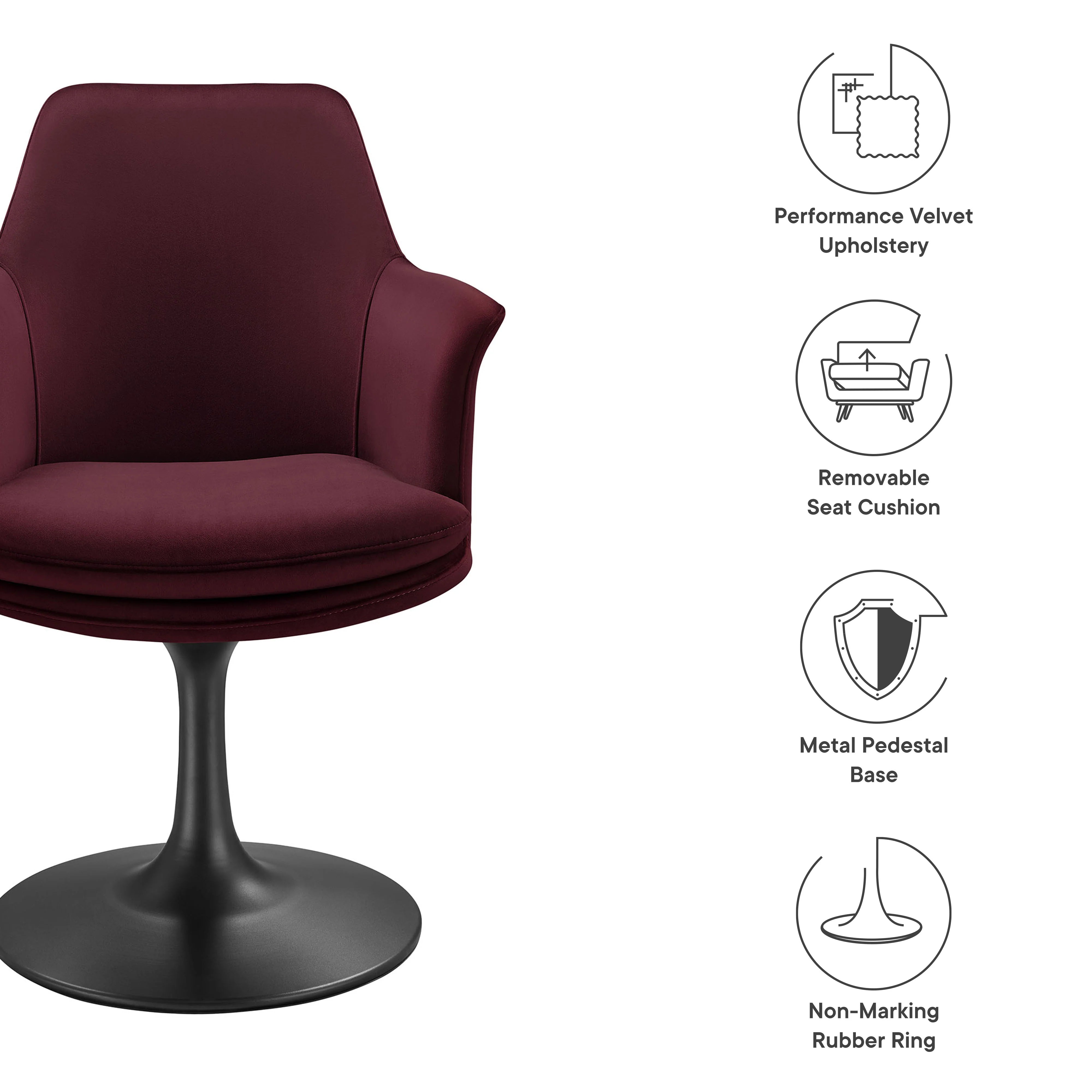 Lippa Swivel Dining Upholstered Armchair