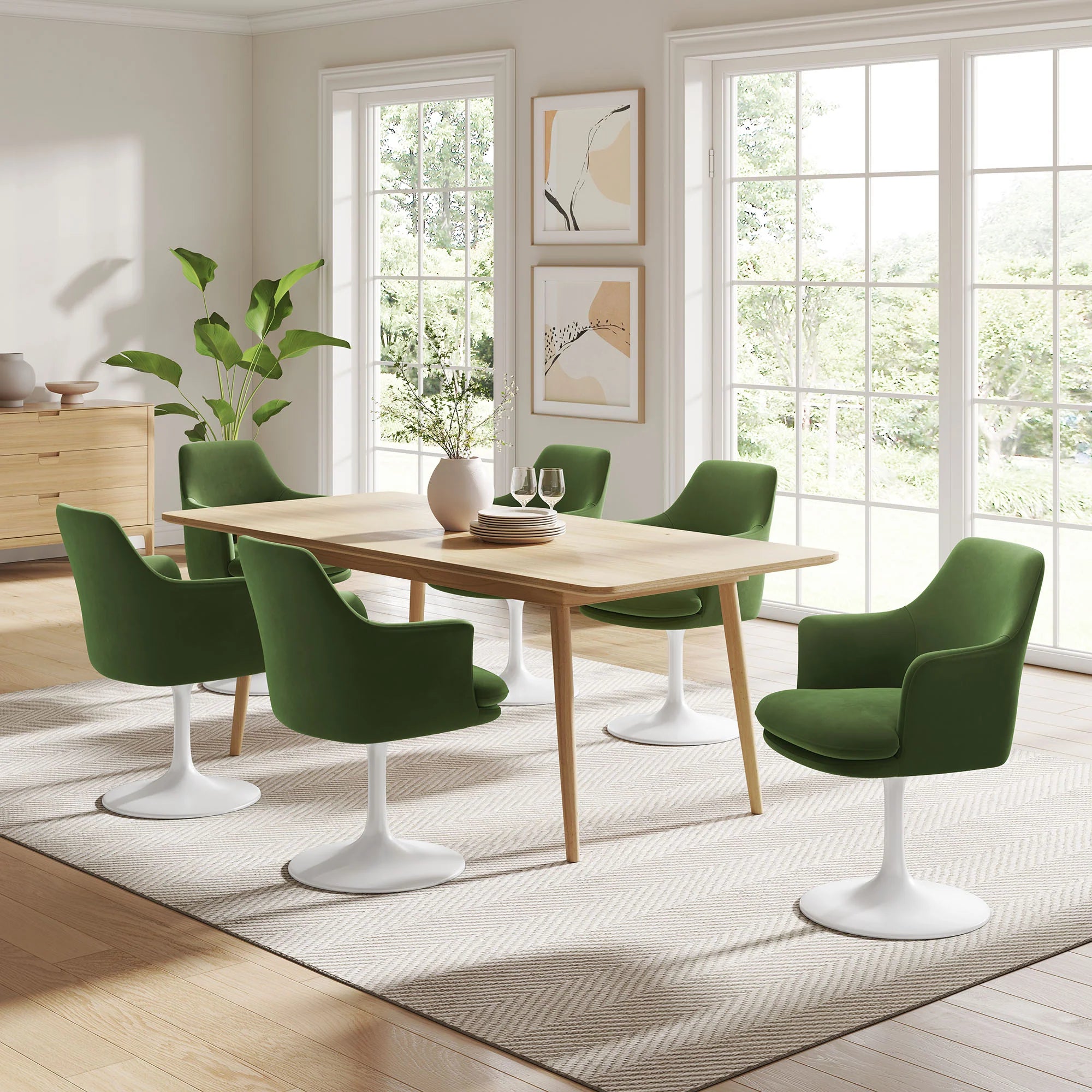Lippa Swivel Dining Upholstered Armchair