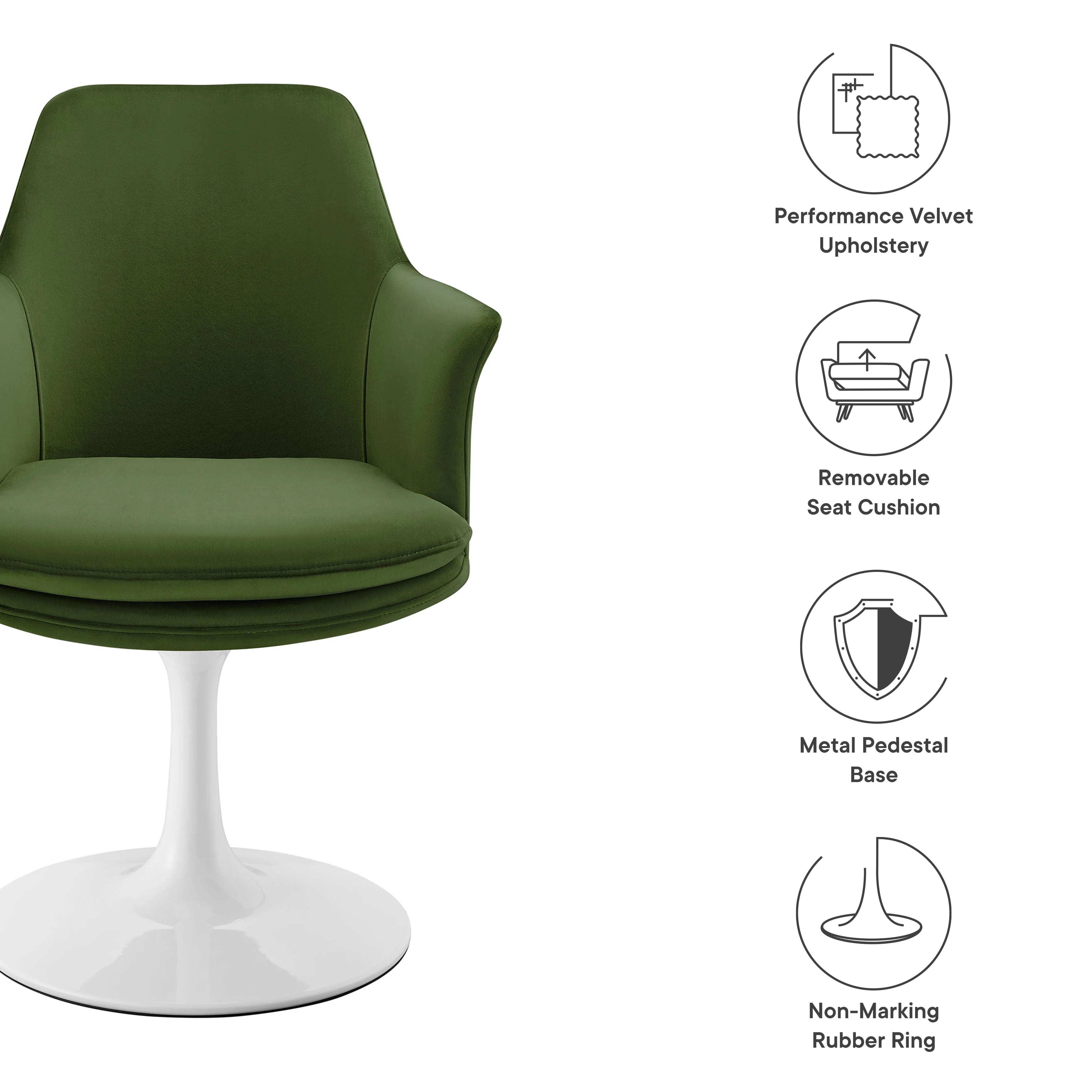 Lippa Swivel Dining Upholstered Armchair