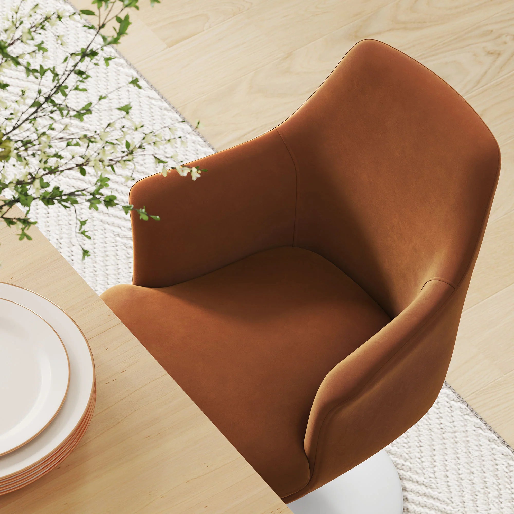 Lippa Swivel Dining Upholstered Armchair