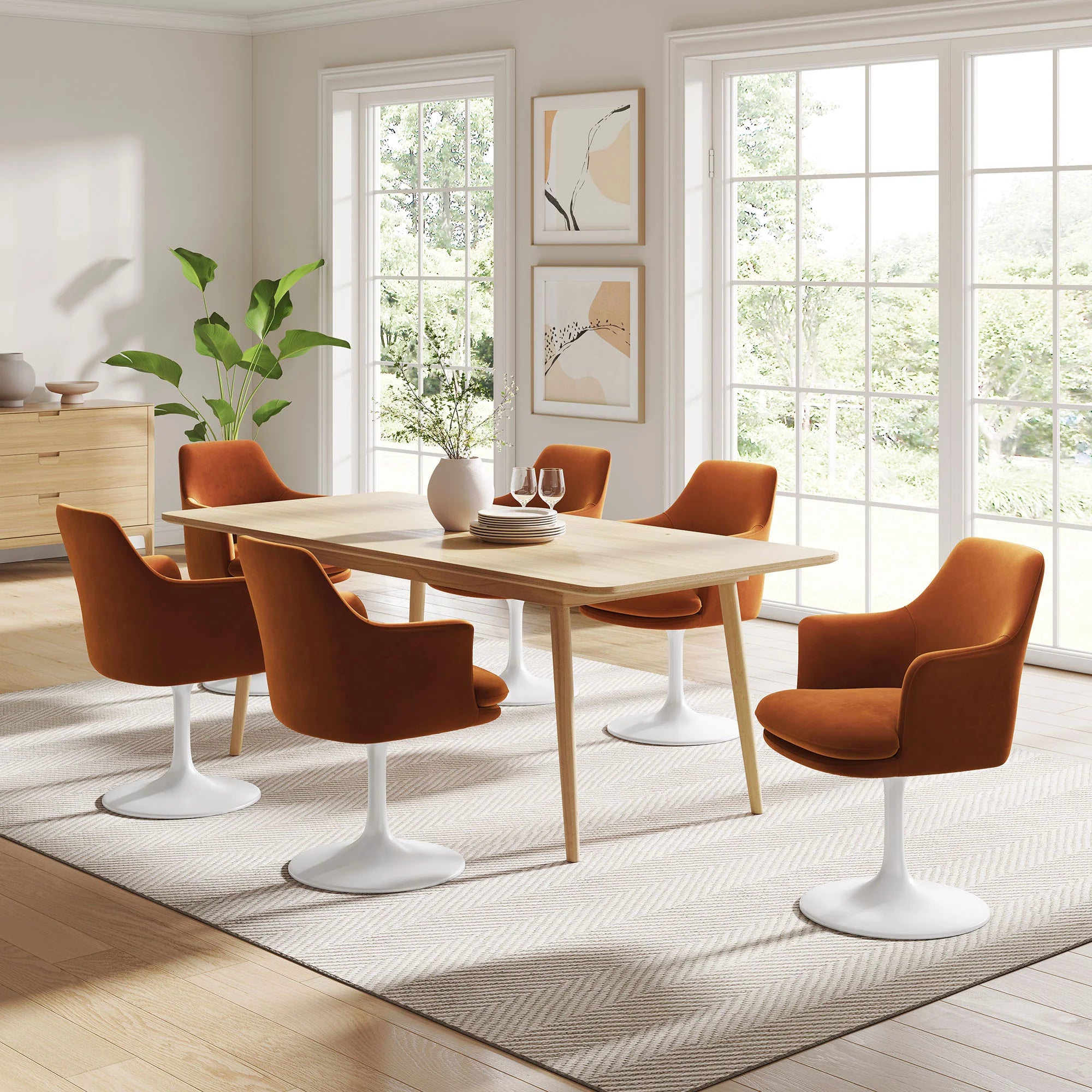 Lippa Swivel Dining Upholstered Armchair
