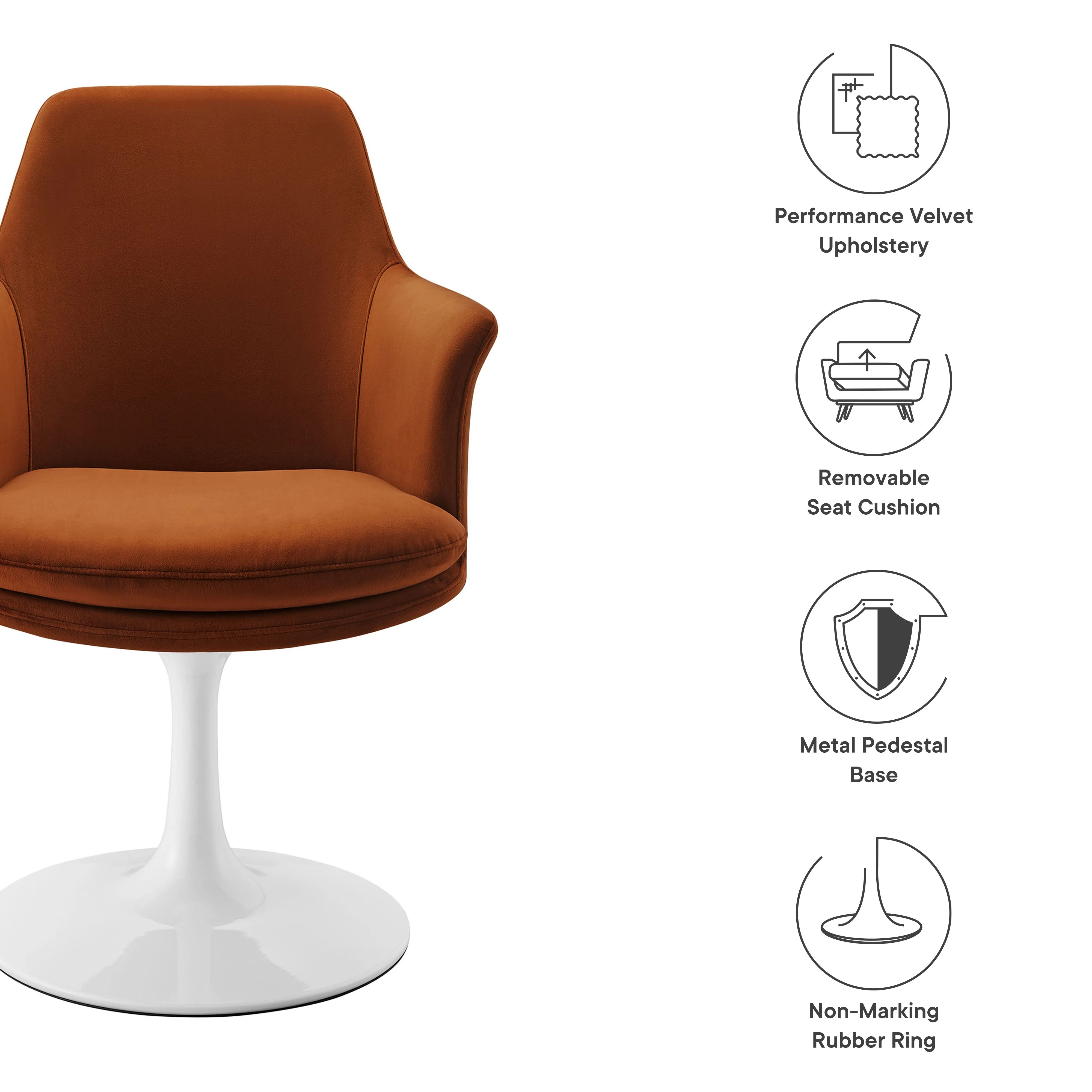 Lippa Swivel Dining Upholstered Armchair