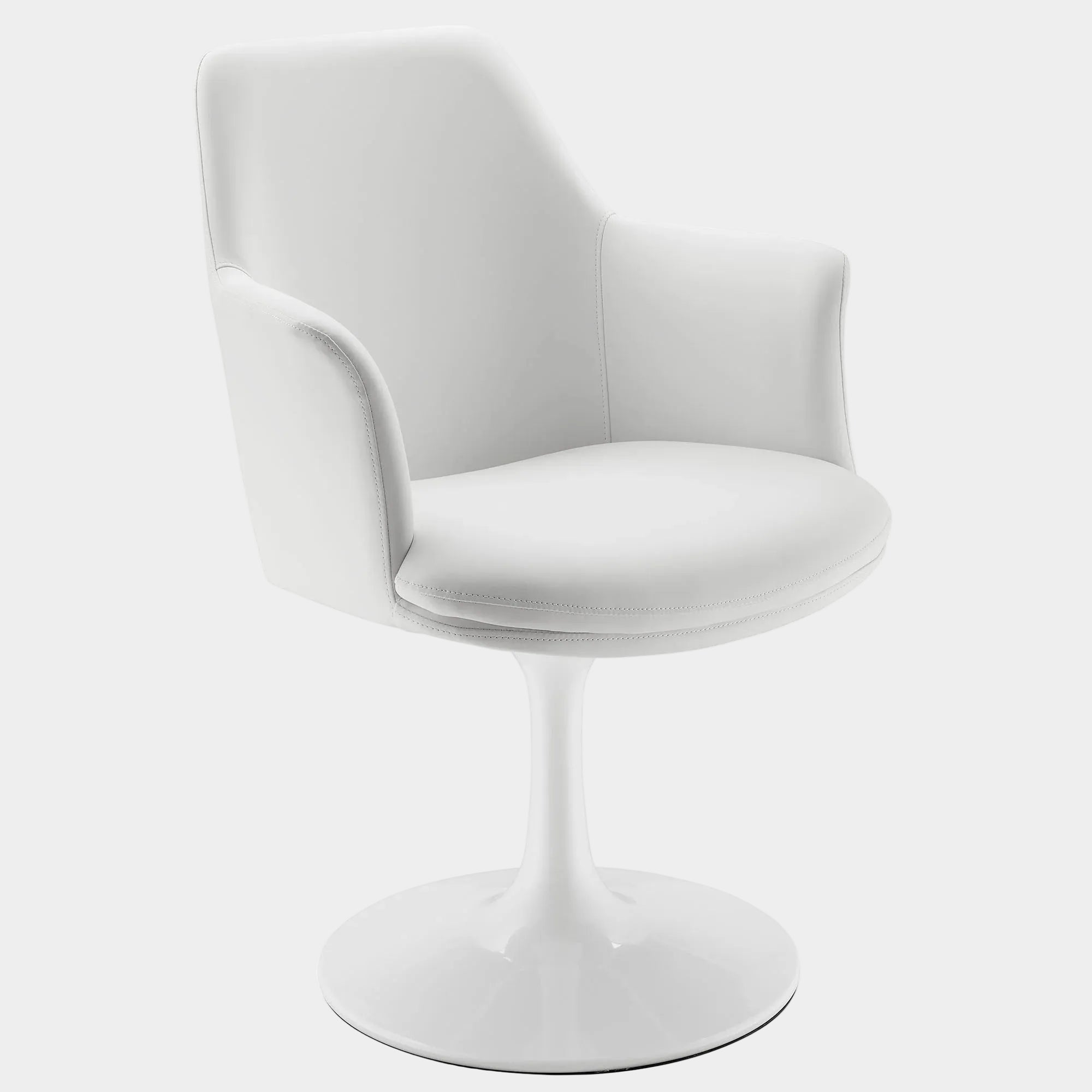 Lippa Swivel Dining Vegan Leather Armchair