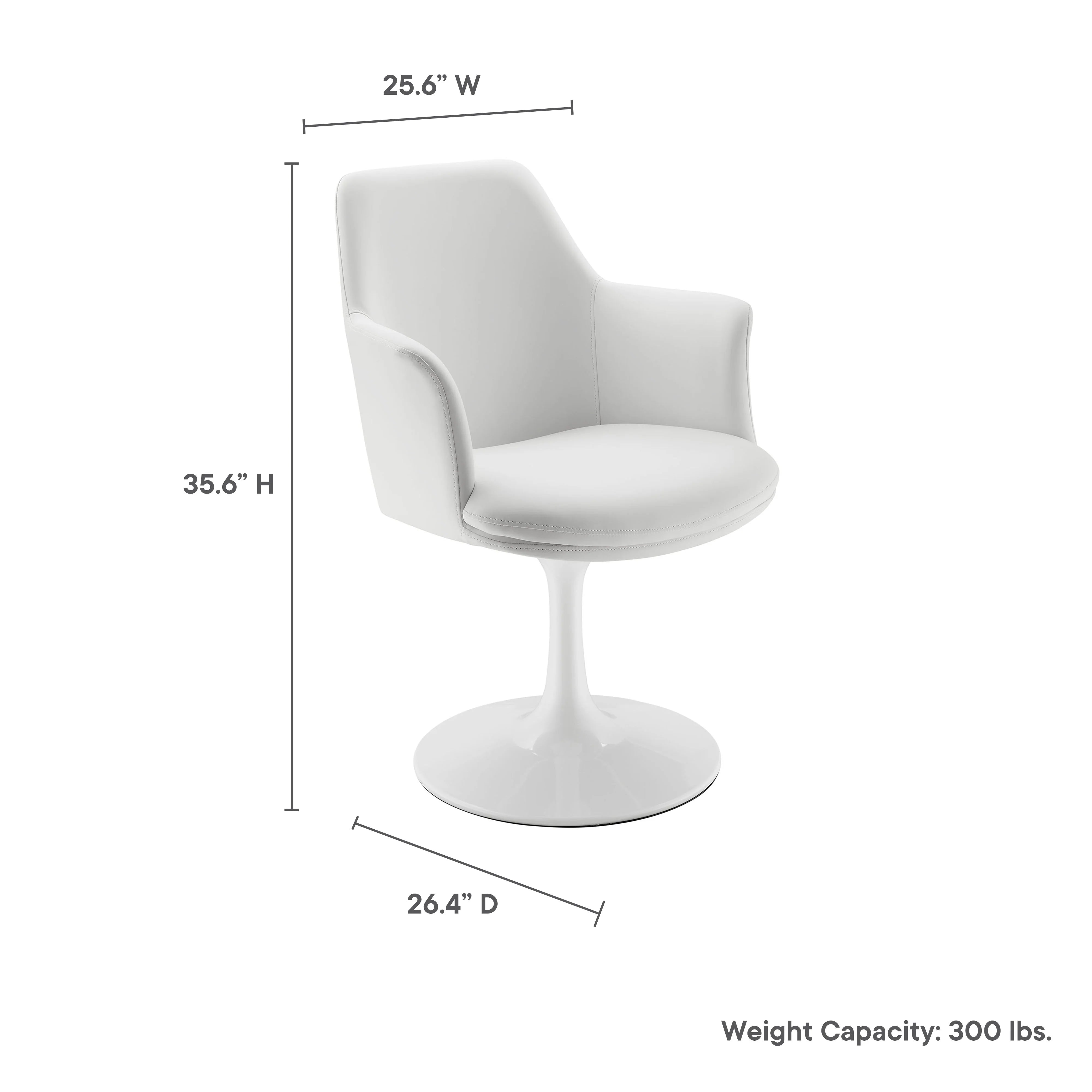 Lippa Swivel Dining Vegan Leather Armchair