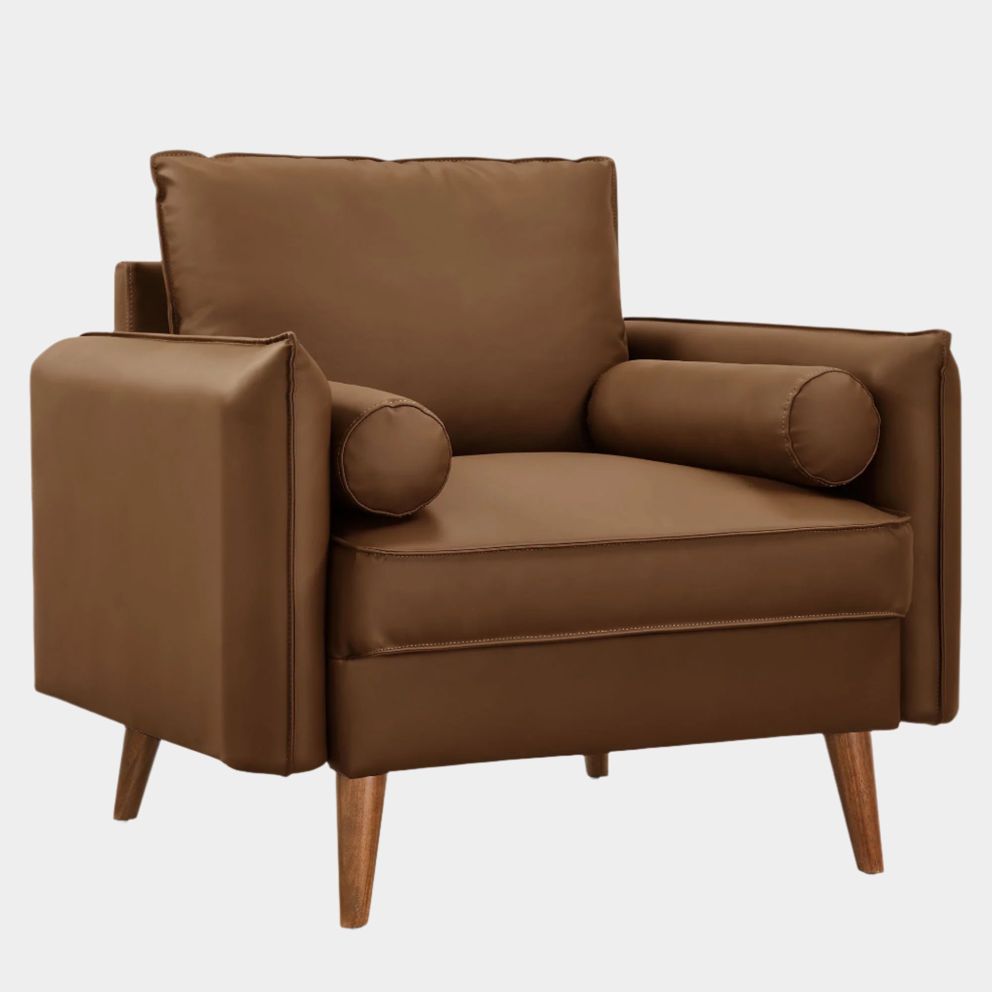 Fauteuil d'appoint rembourré en cuir végétalien Revive