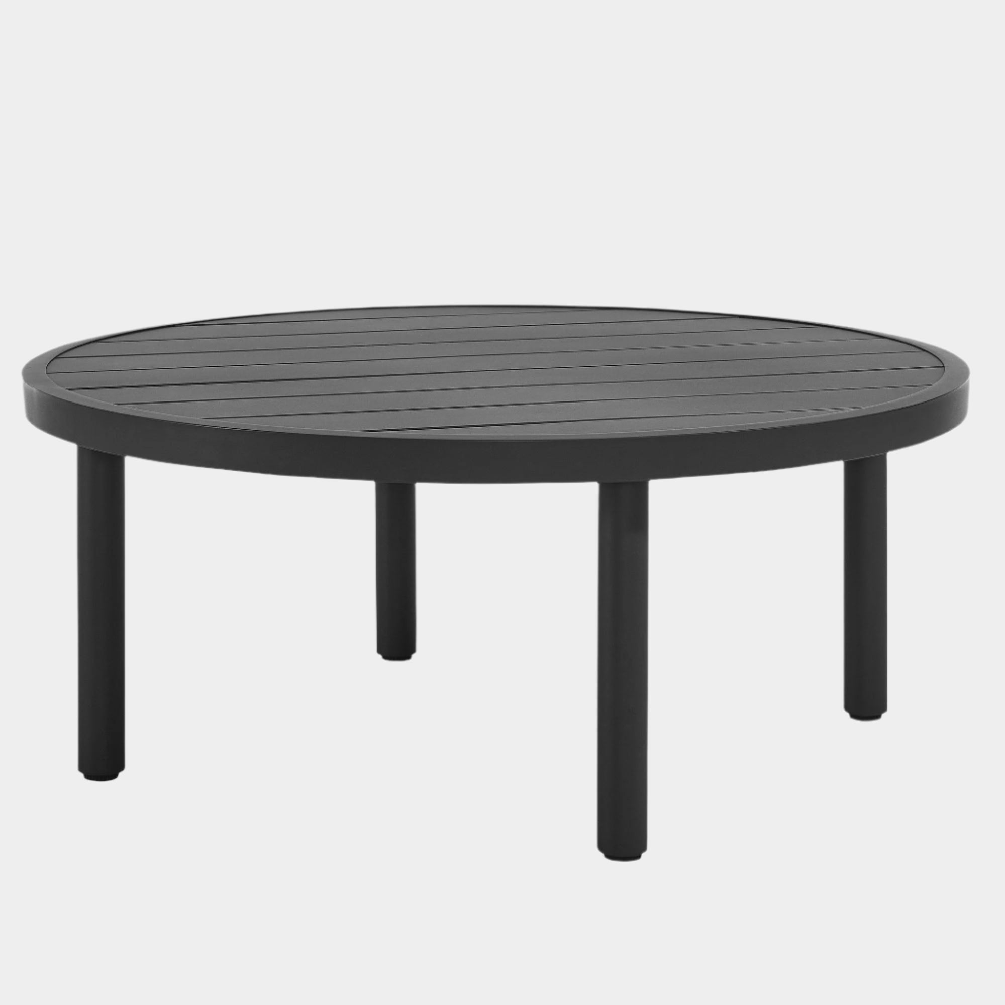 Table basse ronde en aluminium pour patio extérieur de 35 po en graphite