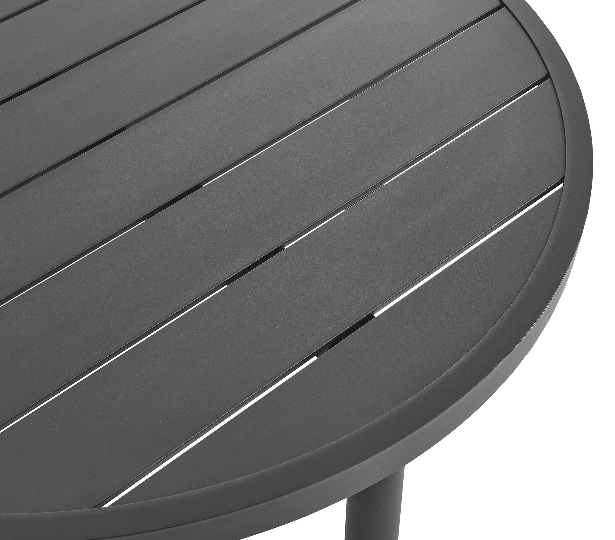 Table basse ronde en aluminium pour patio extérieur de 35 po en graphite