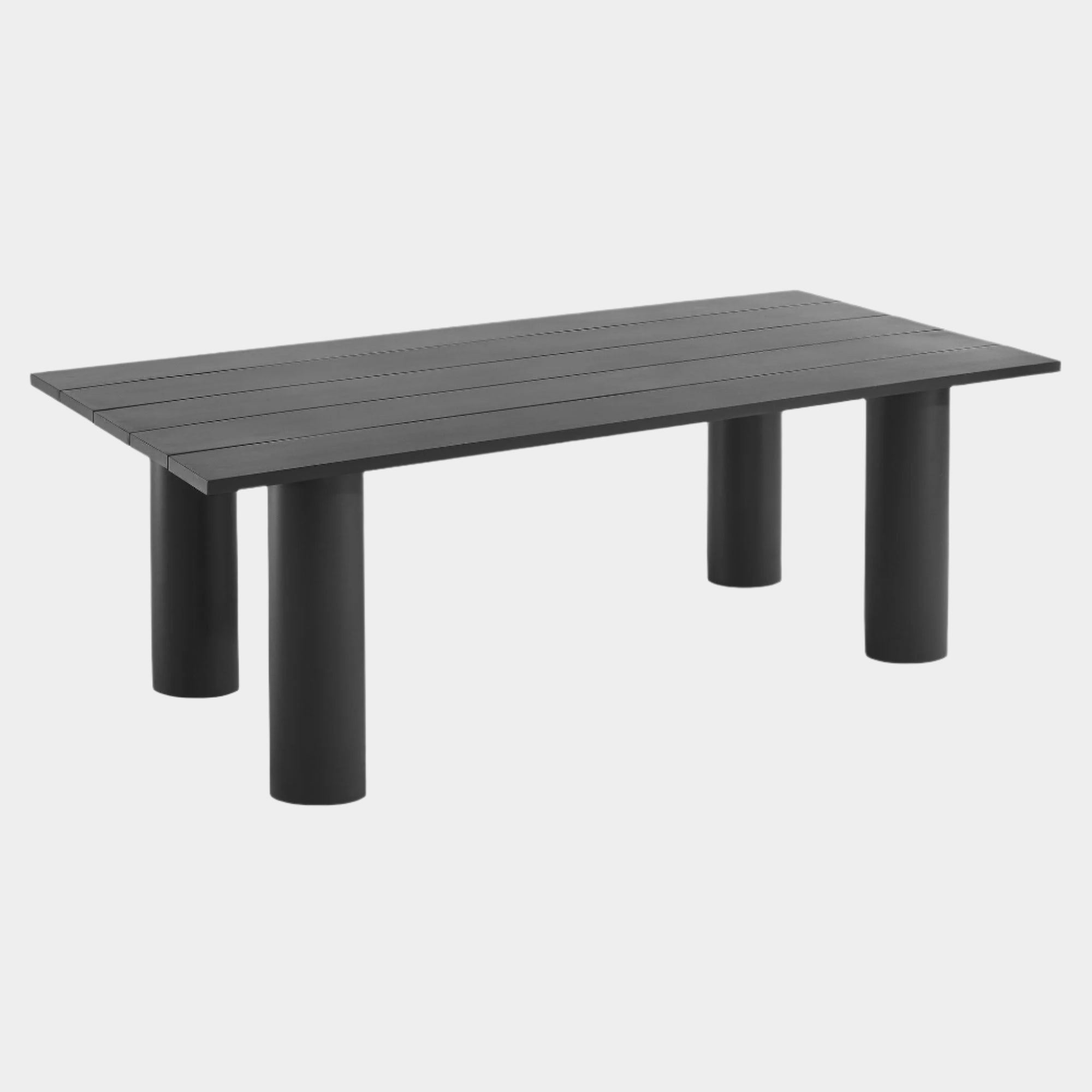 Table à manger rectangulaire en aluminium pour patio extérieur Nautica de 87 po