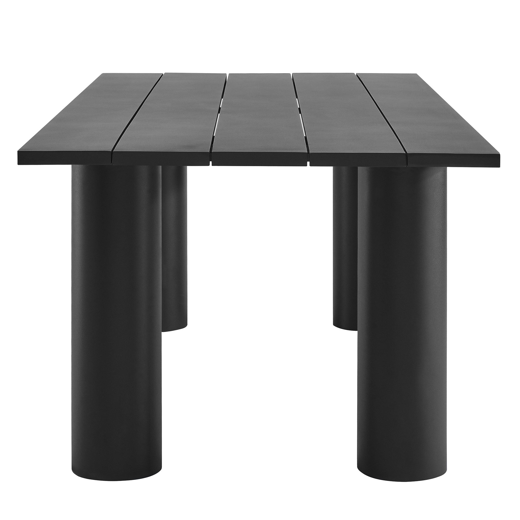Table à manger rectangulaire en aluminium pour patio extérieur Nautica de 87 po