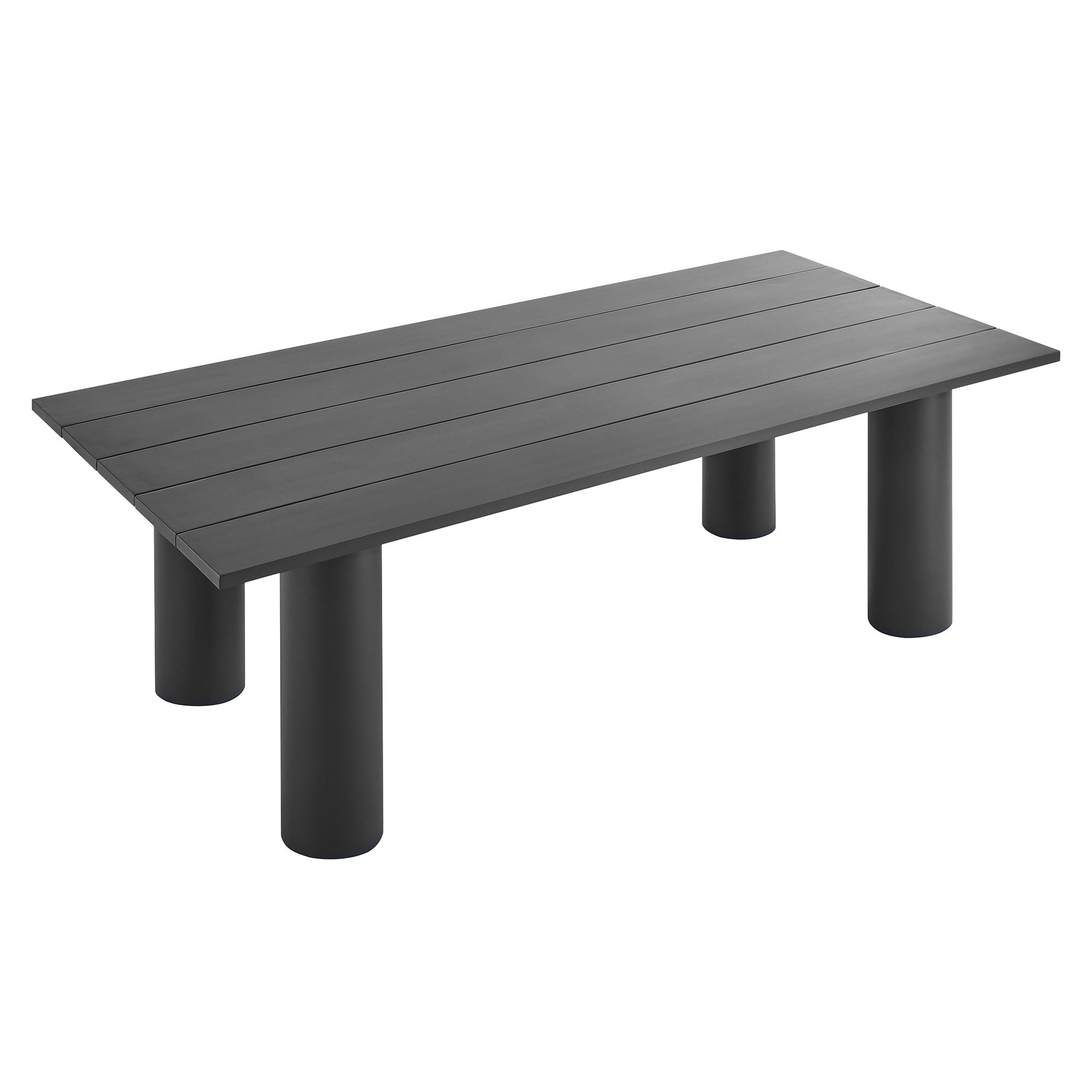 Table à manger rectangulaire en aluminium pour patio extérieur Nautica de 87 po
