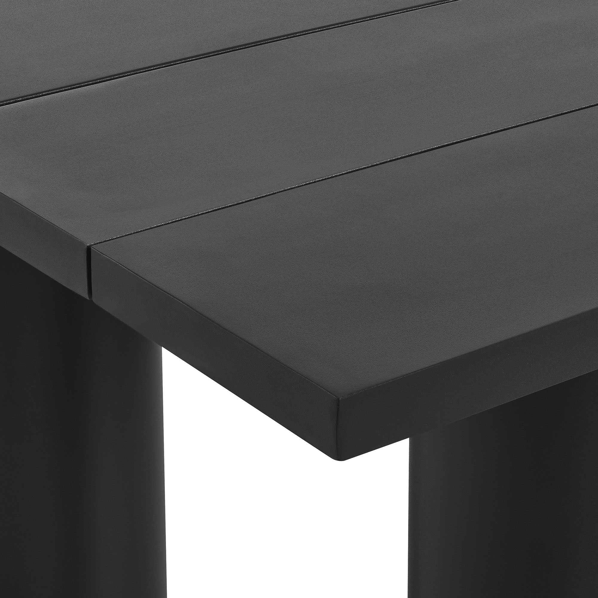 Table à manger rectangulaire en aluminium pour patio extérieur Nautica de 87 po