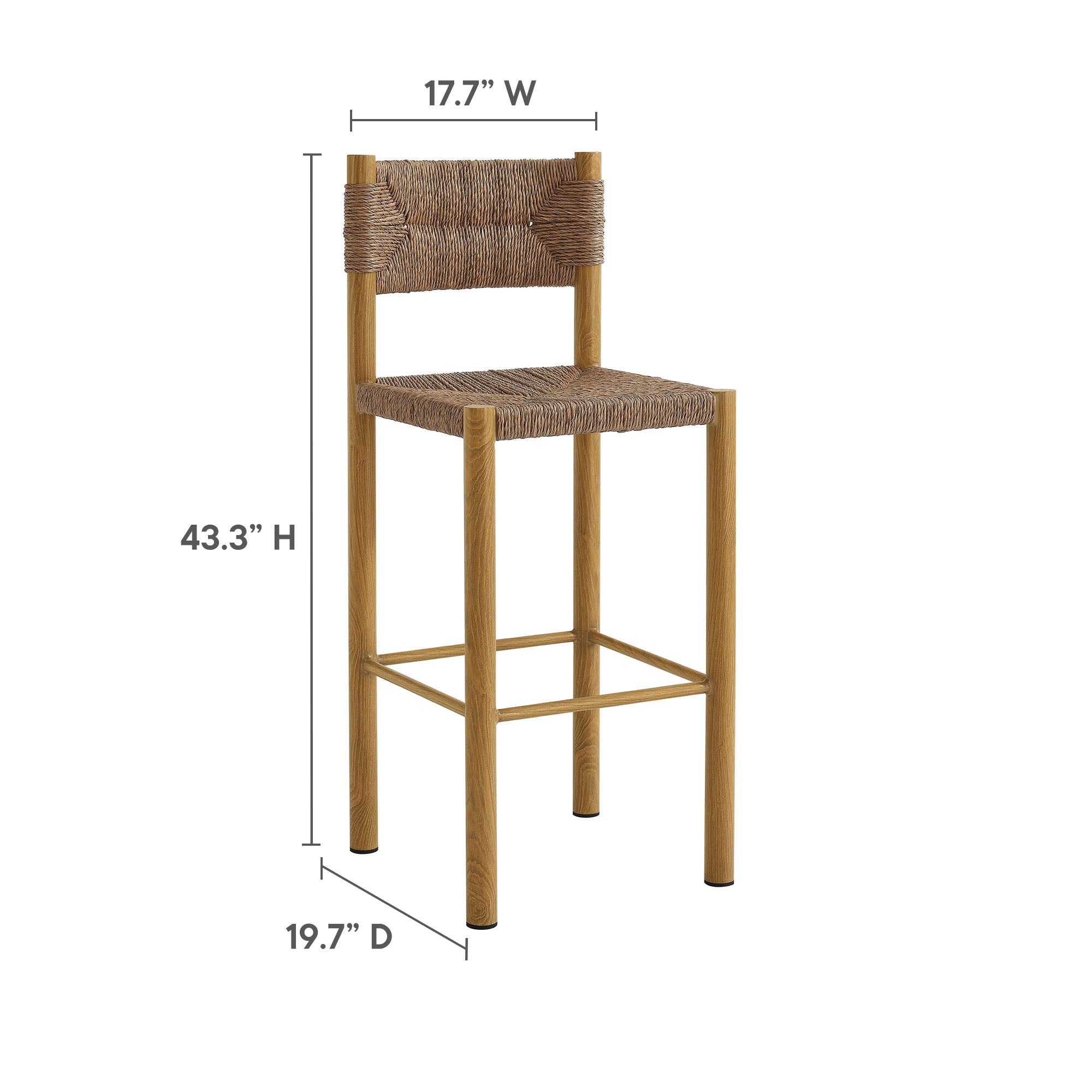 Ensemble de 2 tabourets de bar en rotin et aluminium pour patio extérieur Parkland
