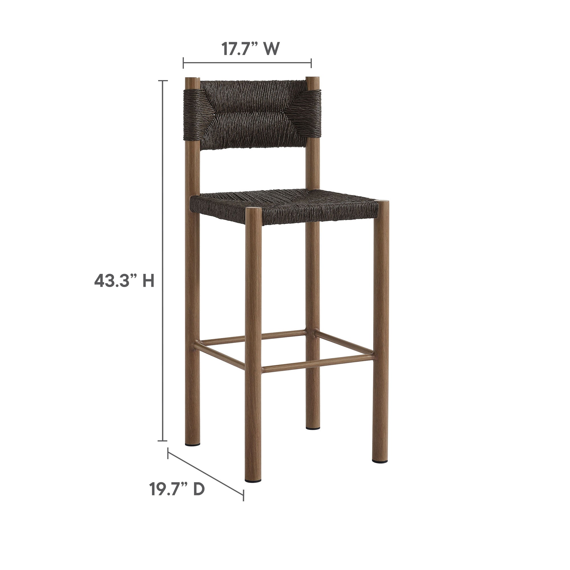 Ensemble de 2 tabourets de bar en rotin et aluminium pour patio extérieur Parkland