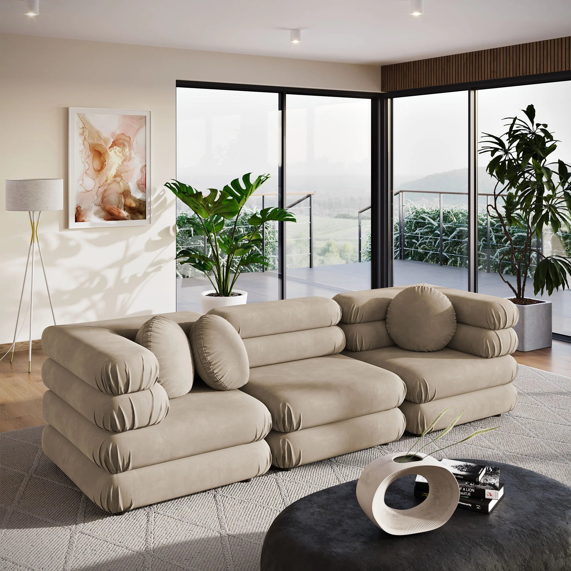 Jubilee 3-Piece Modular Performance Velvet Sectional Sofa