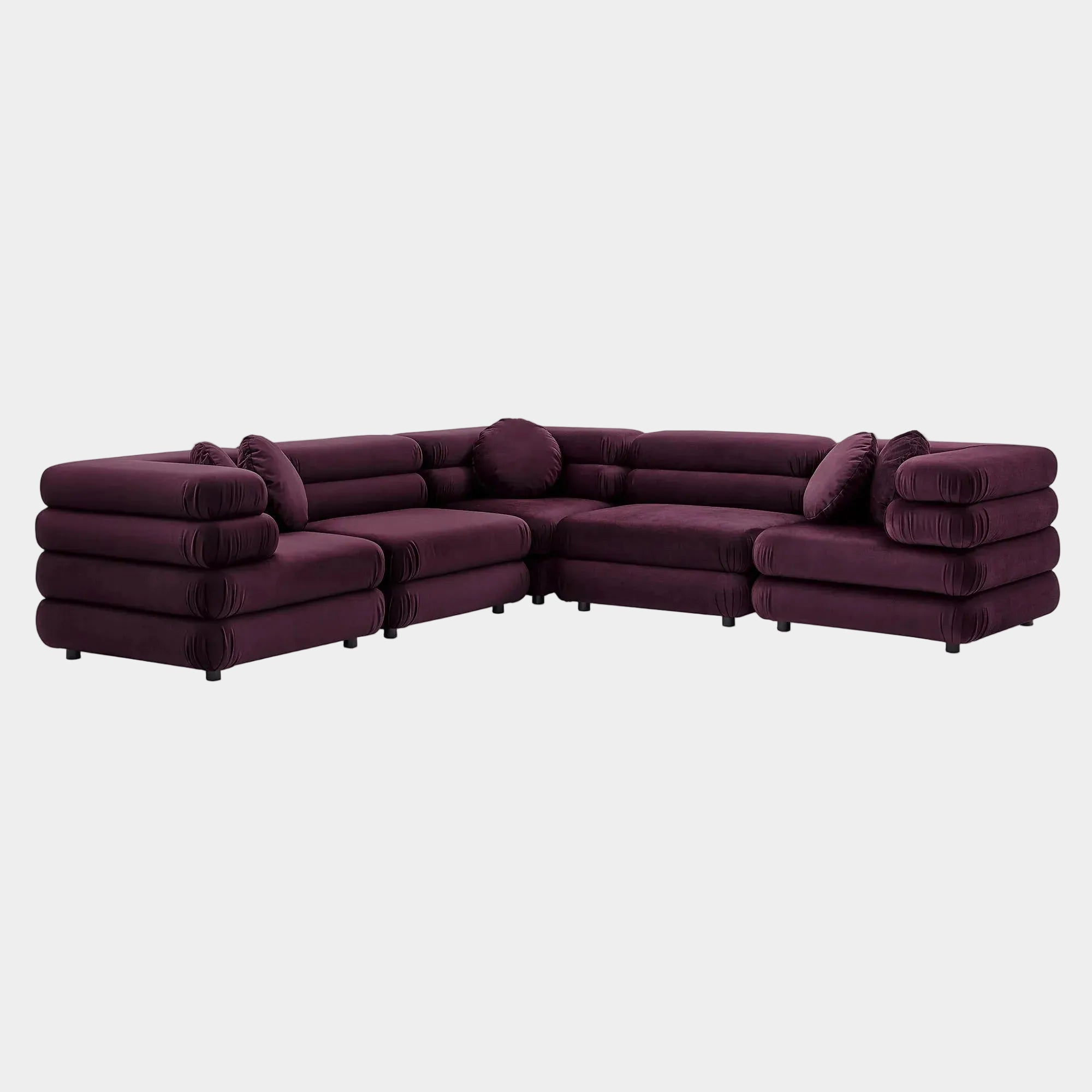 Jubilee 5-Piece Modular Performance Velvet Sectional Sofa